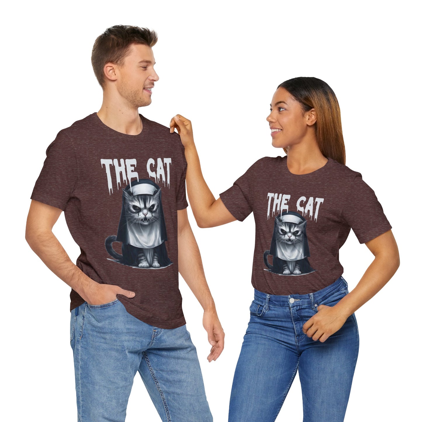 Spooky Cat Nun Halloween Creepy Cat Lovers Spooky Season T-Shirt
