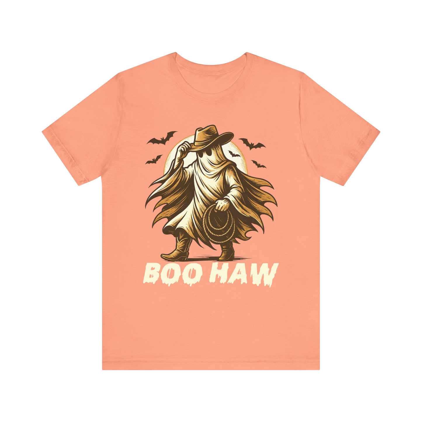 Boo Haw Shirt Ghost Cowboy Western Halloween Tee, Funny Rodeo Spirit Fall Outfit