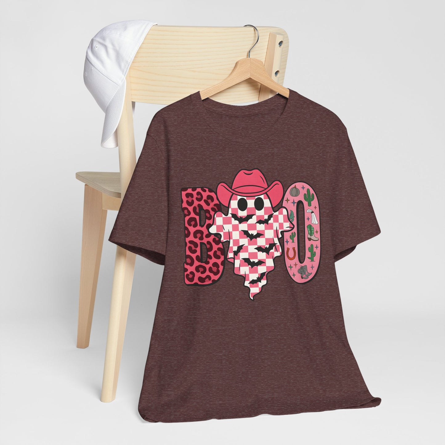 Pink BOO Shirt – Western Ghost Cowgirl Hat Halloween Tee