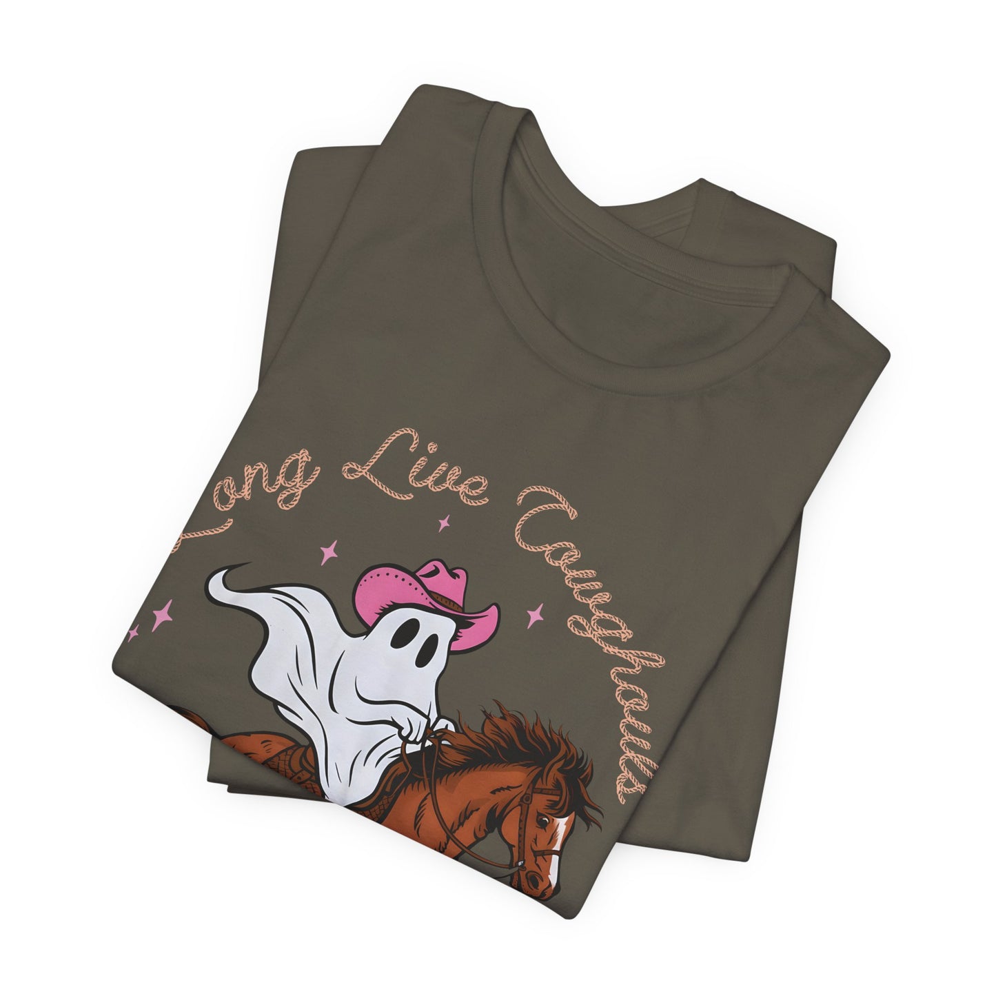 Long Live Cowghouls T-Shirt, Western Ghost Cowgirl Halloween Tee, Spooky Rodeo Shirt