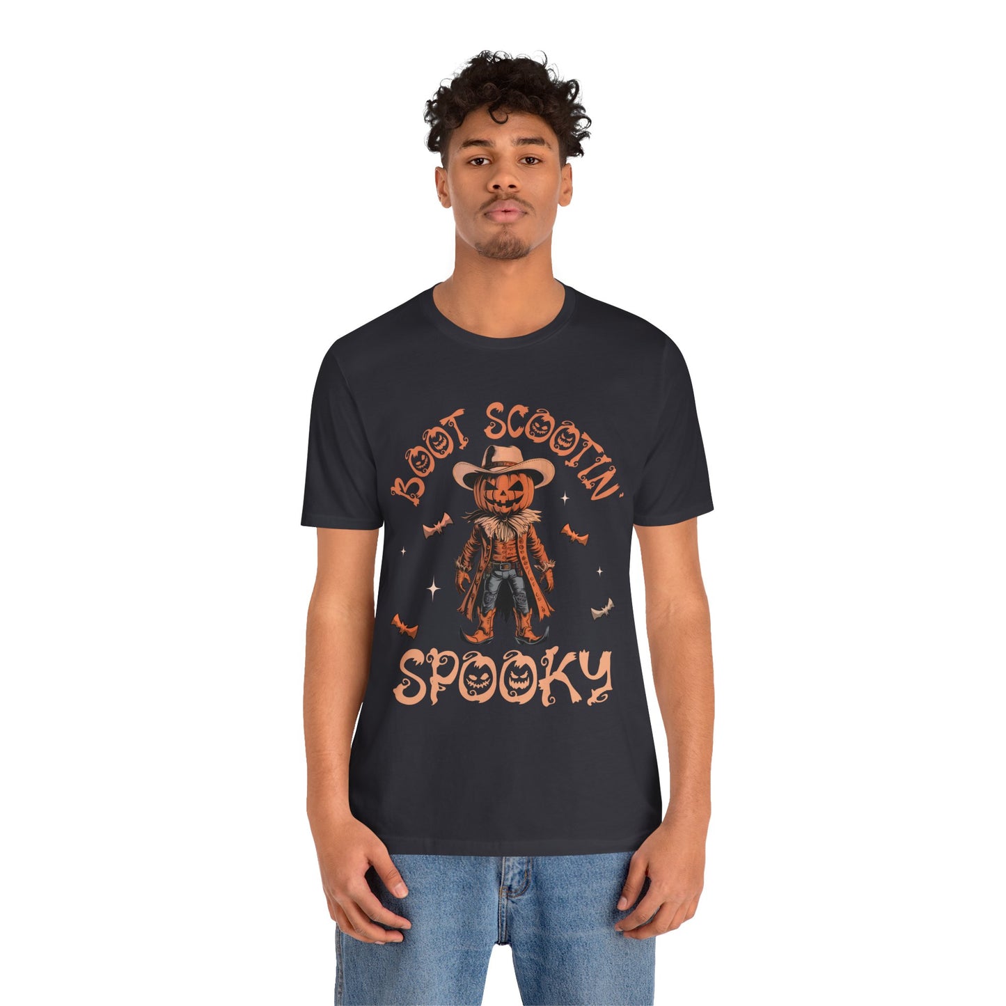 Boot Scootin’ Spooky Shirt – Funny Cowboy Pumpkin Head Western Halloween Tee