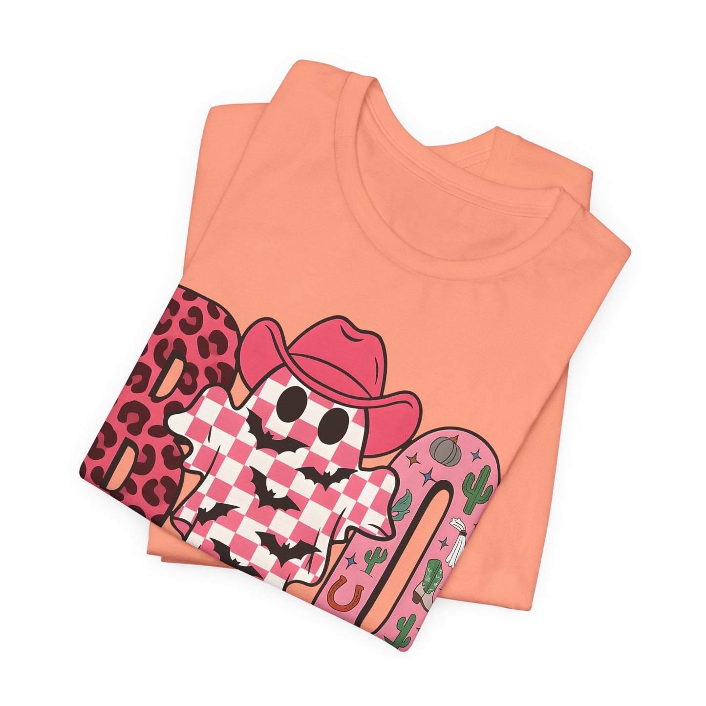 Pink BOO Shirt – Western Ghost Cowgirl Hat Halloween Tee