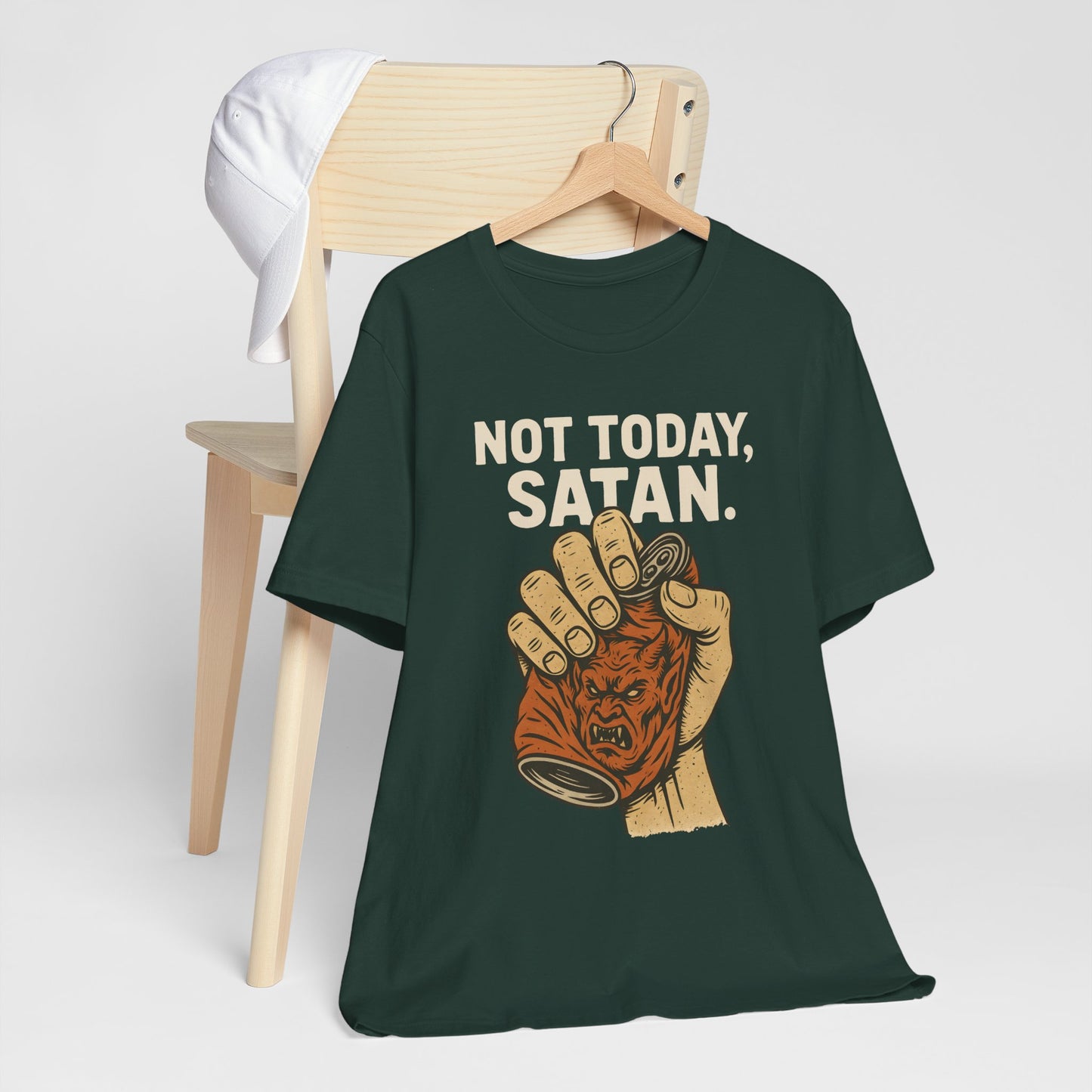 Not Today Satan Shirt – Funny Christian Faith Halloween Anti-Devil Tee