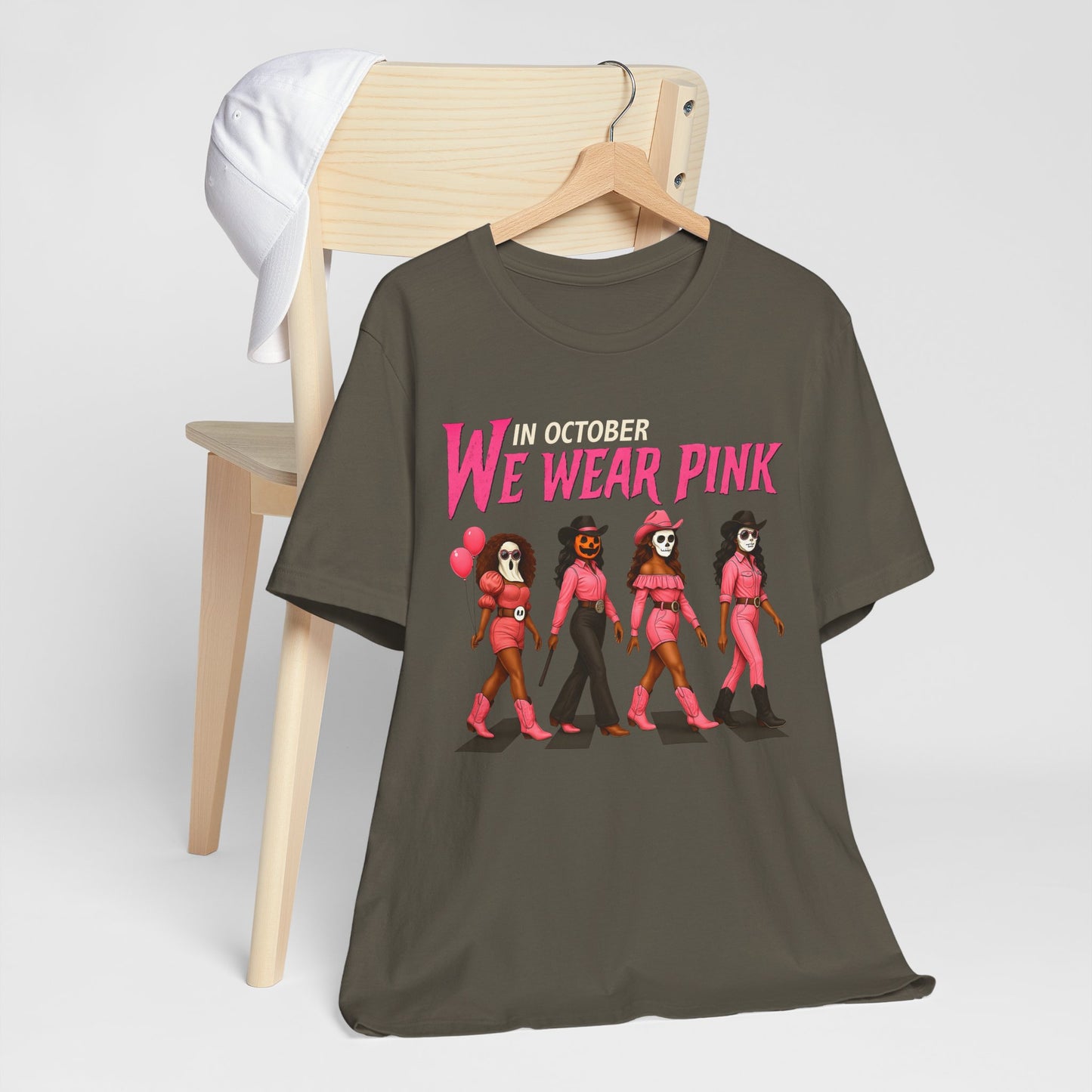 In October We Wear Pink Shirt – Spooky Cowgirl Western Halloween Tee