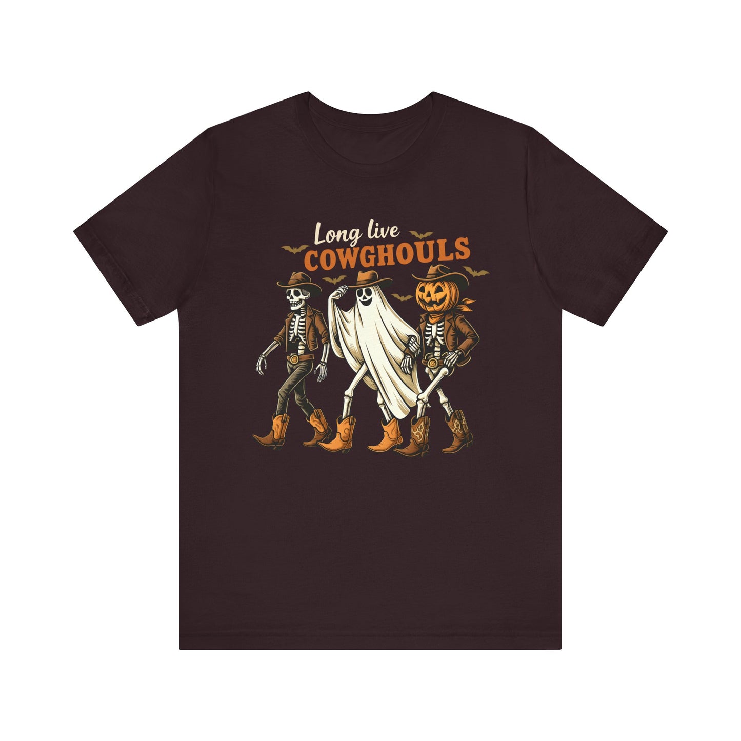 Long Live Cowghouls Shirt Western Halloween Skeleton Ghost Pumpkin Tee, Spooky Cowgirl Fall Outfit