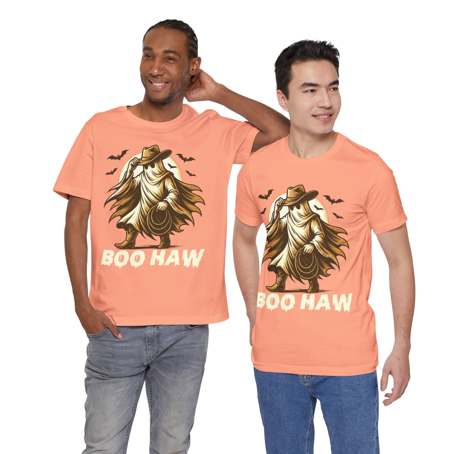 Boo Haw Shirt Ghost Cowboy Western Halloween Tee, Funny Rodeo Spirit Fall Outfit