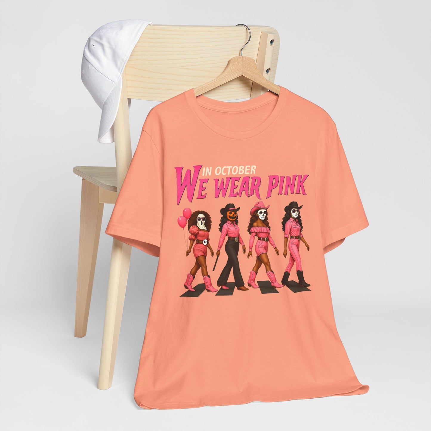 In October We Wear Pink Shirt – Spooky Cowgirl Western Halloween Tee