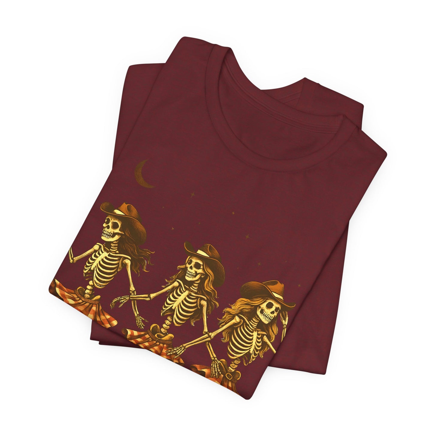Skeleton Cowgirls Shirt Line Dancing Western Halloween Rodeo Tee