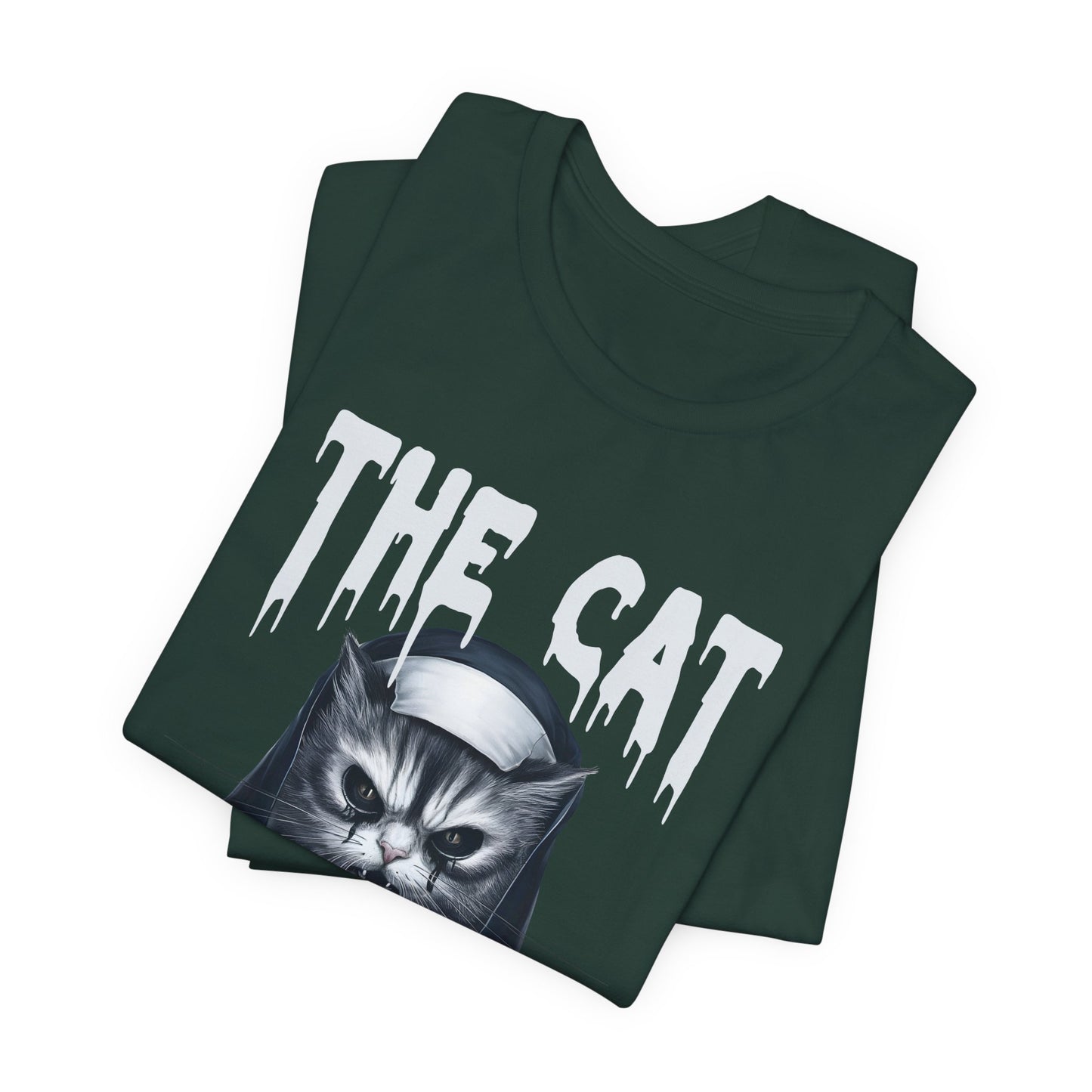 Spooky Cat Nun Halloween Creepy Cat Lovers Spooky Season T-Shirt