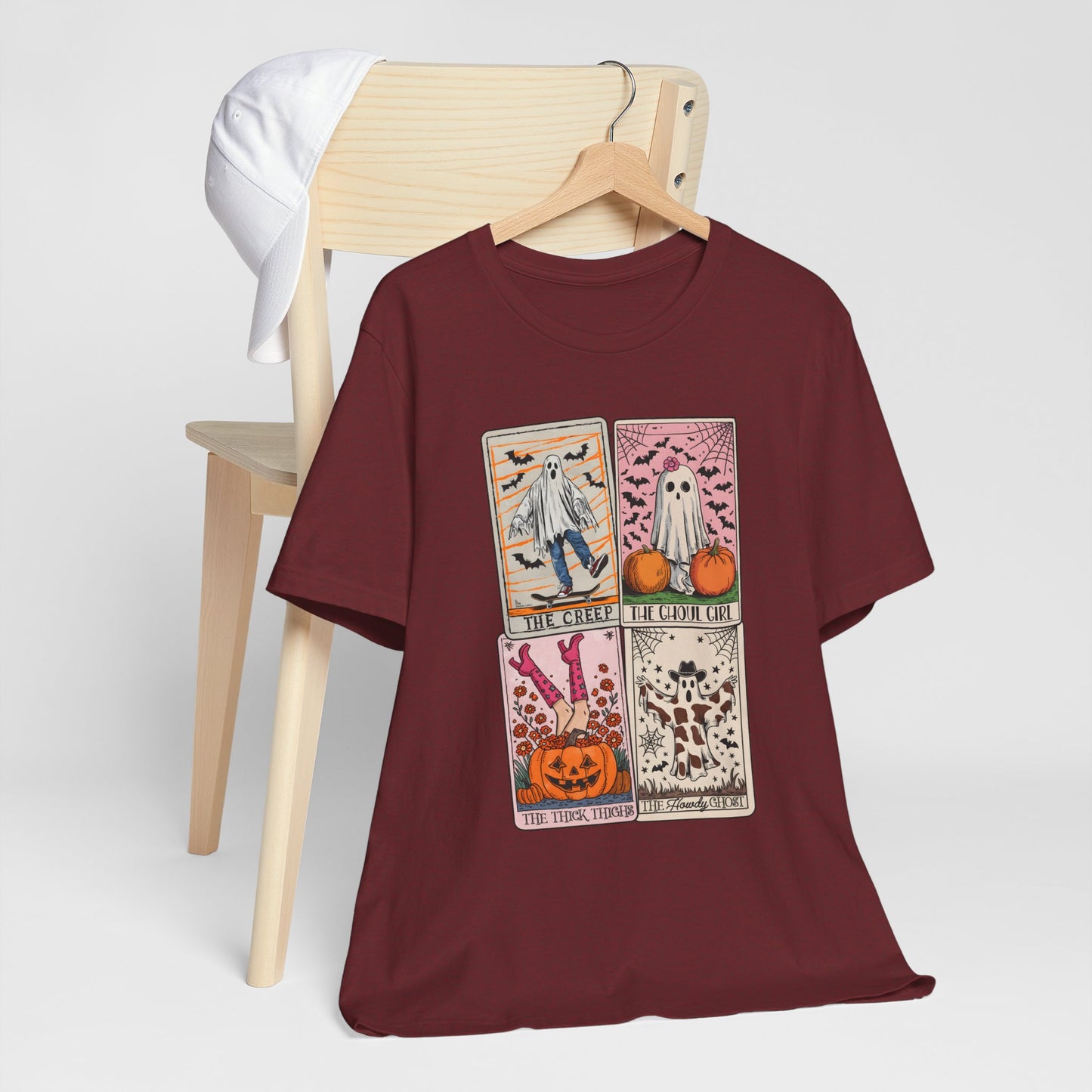Halloween Tarot Card Ghost Shirt – The Creep, The Ghoul Girl, The Floaty Tee