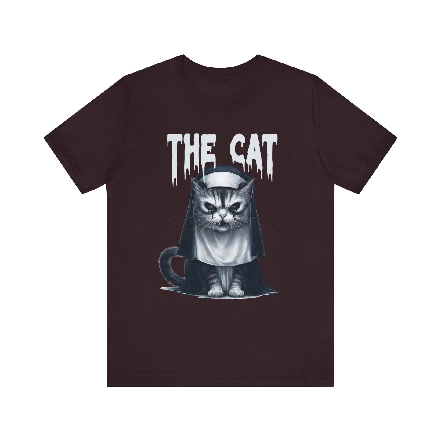 Spooky Cat Nun Halloween Creepy Cat Lovers Spooky Season T-Shirt