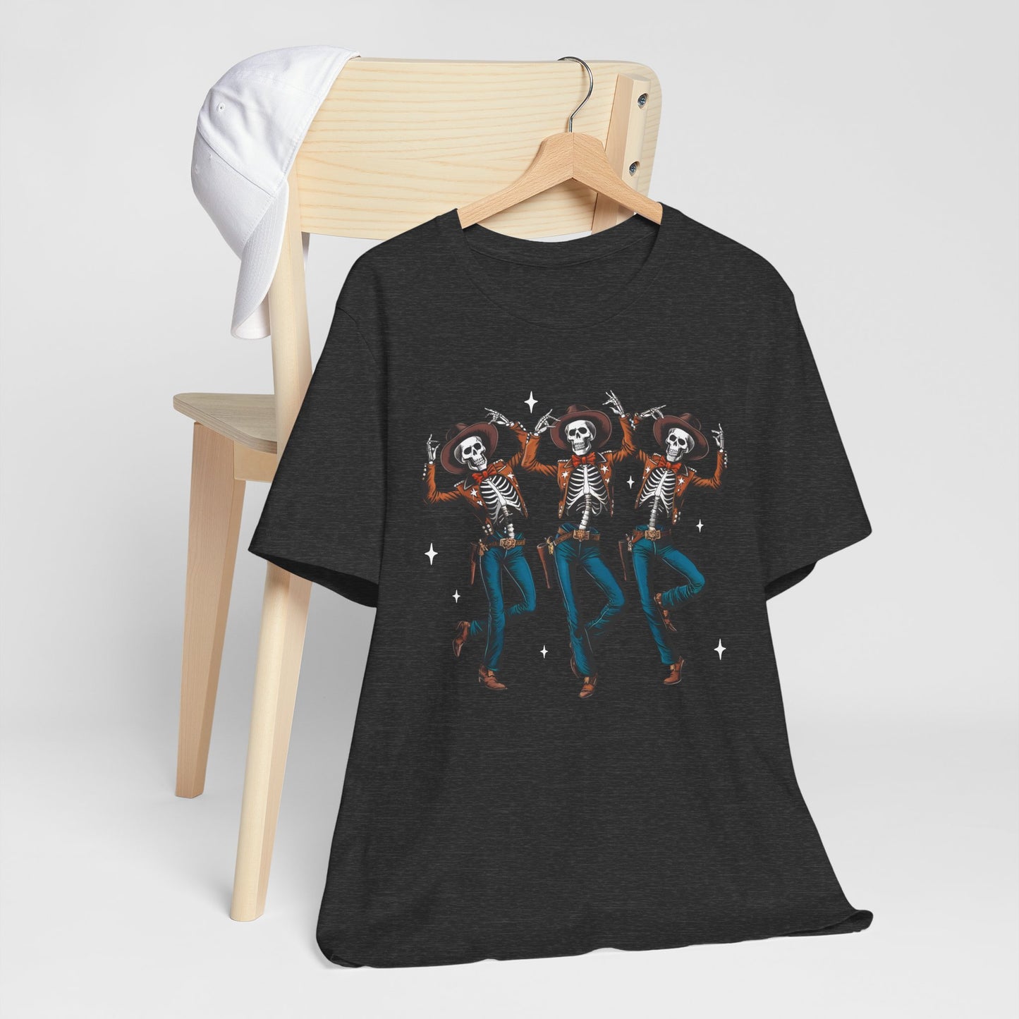 Halloween Western Dancing Skeletons Cowboy Creepy Country T-Shirt