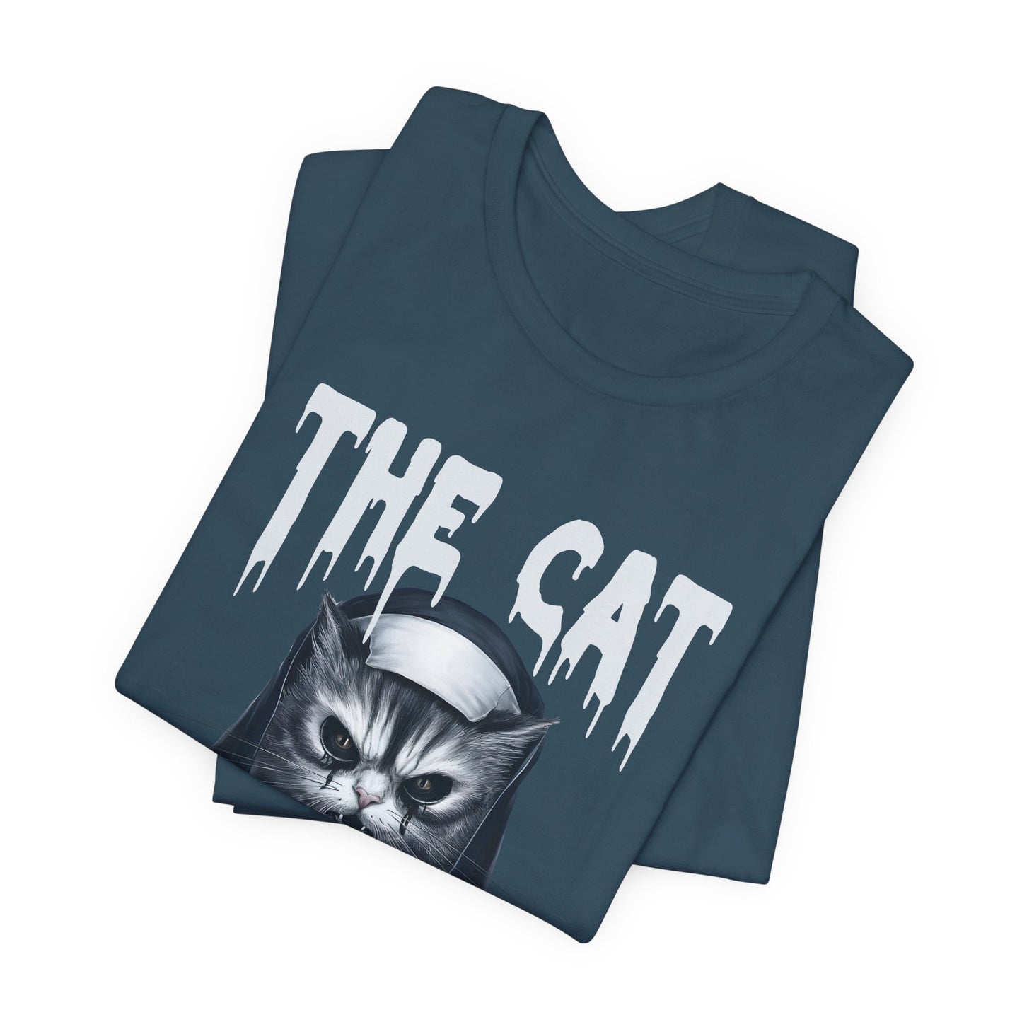 Spooky Cat Nun Halloween Creepy Cat Lovers Spooky Season T-Shirt