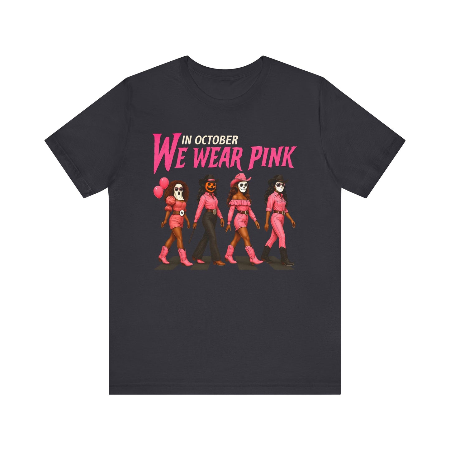In October We Wear Pink Shirt – Spooky Cowgirl Western Halloween Tee