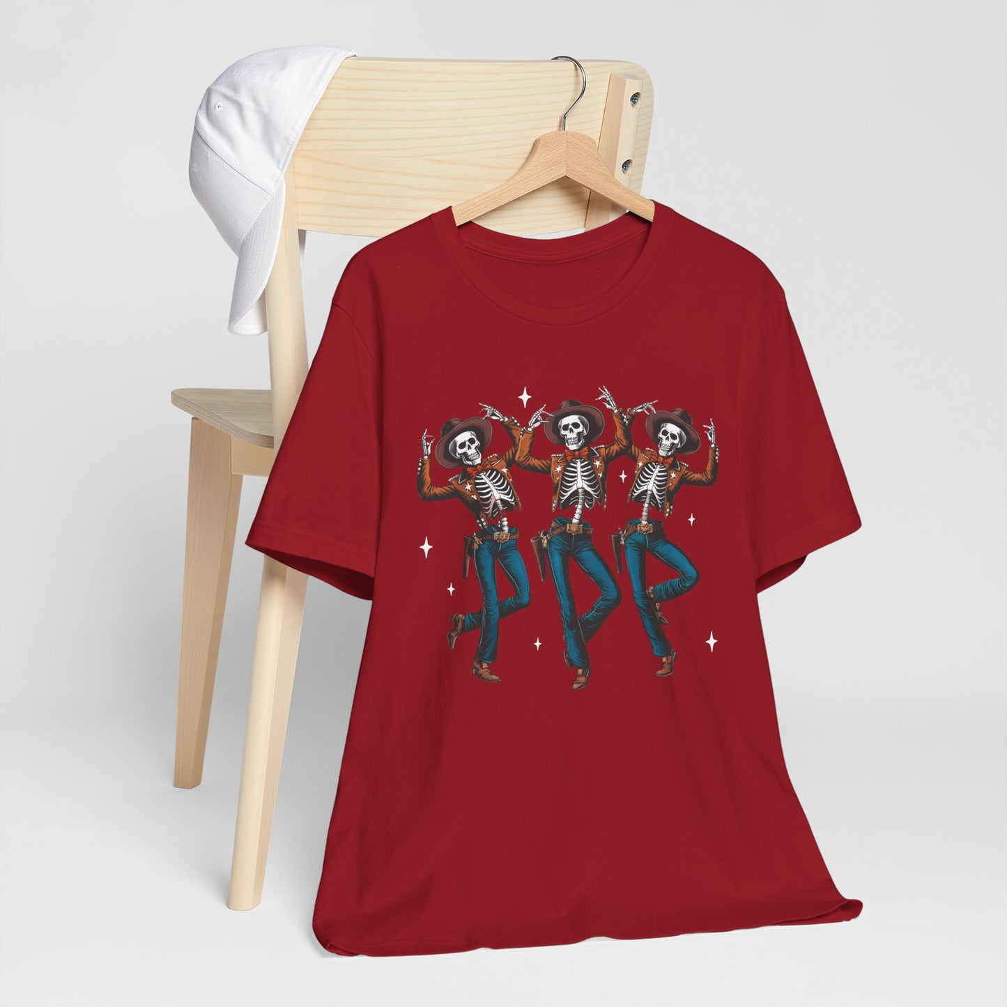 Halloween Western Dancing Skeletons Cowboy Creepy Country T-Shirt