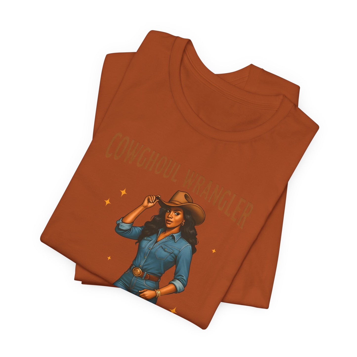 Cowghoul Wrangler Shirt Western Cowgirl Cowboy Ghost Halloween Tee, Spooky Rodeo Fall Outfit