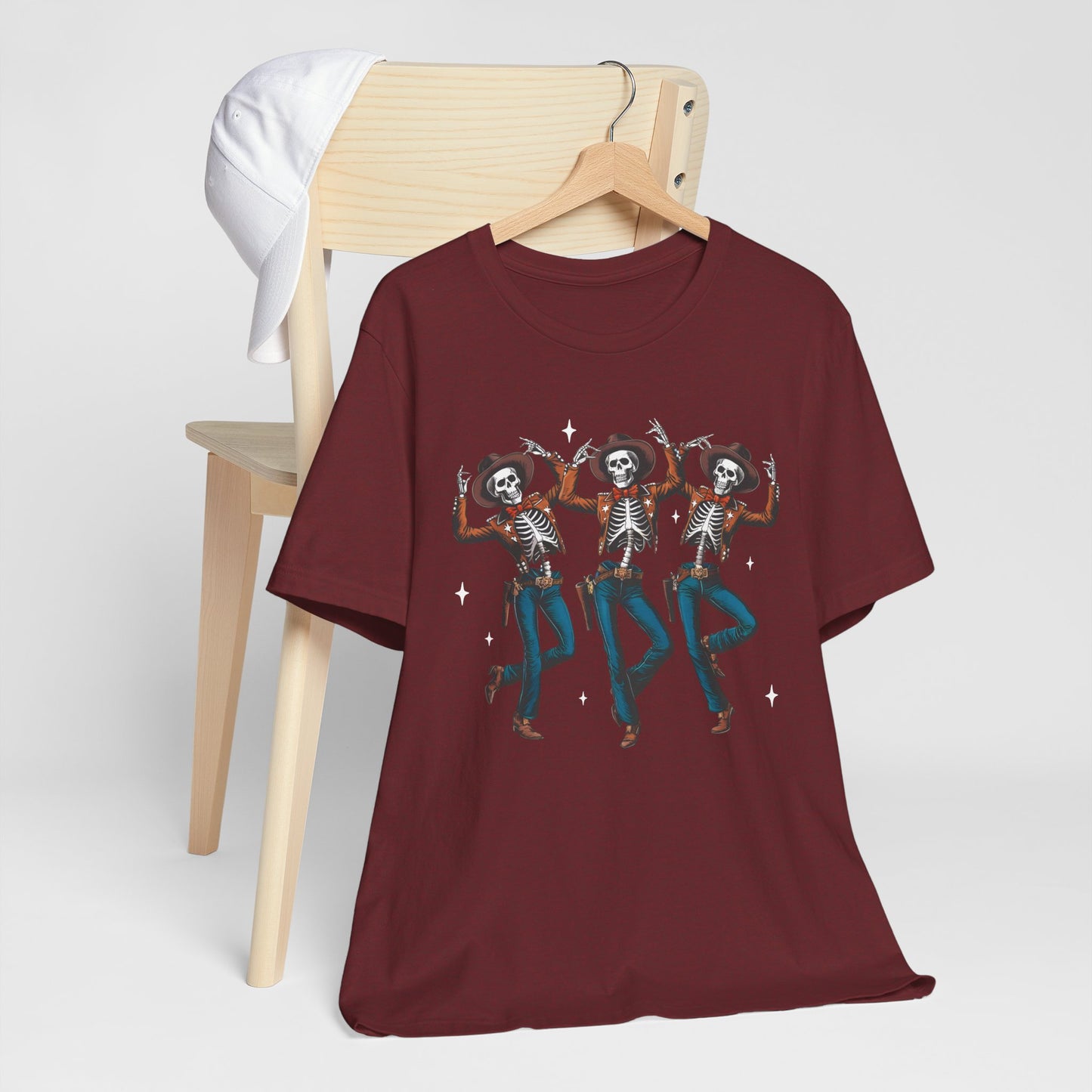 Halloween Western Dancing Skeletons Cowboy Creepy Country T-Shirt