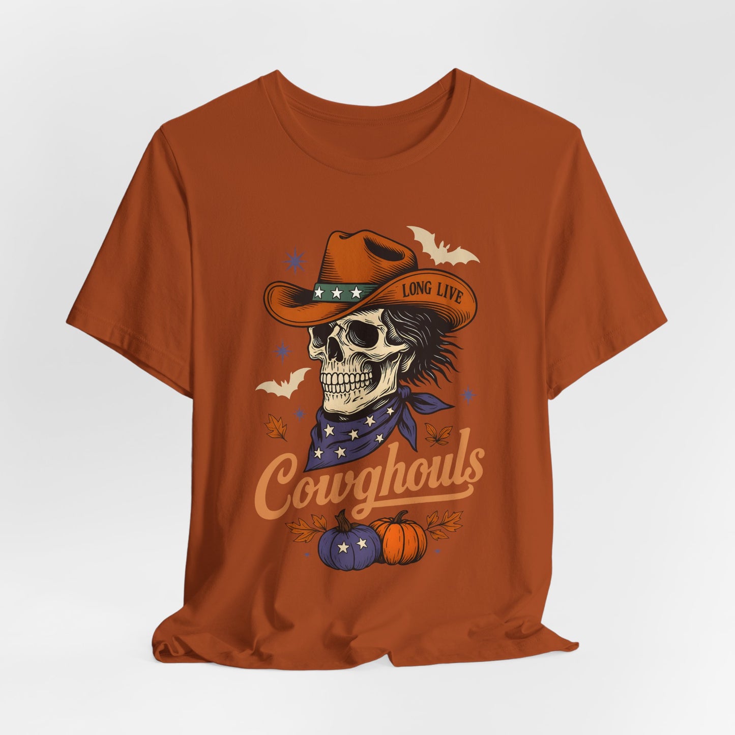 Cowghouls Shirt – Long Live Halloween Skeleton Cowboy Western Ghost Tee