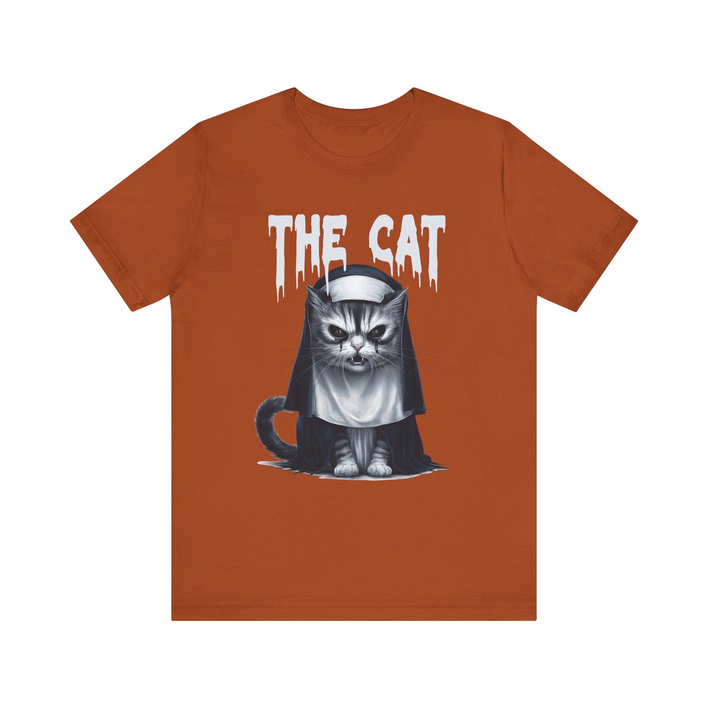 Spooky Cat Nun Halloween Creepy Cat Lovers Spooky Season T-Shirt