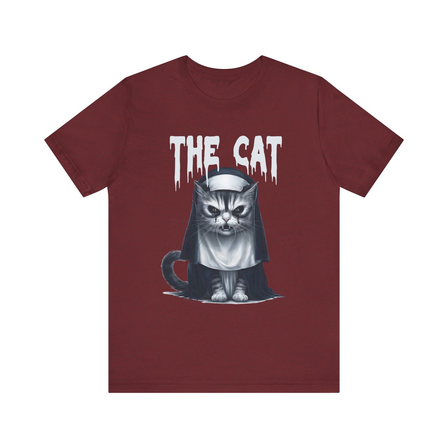 Spooky Cat Nun Halloween Creepy Cat Lovers Spooky Season T-Shirt