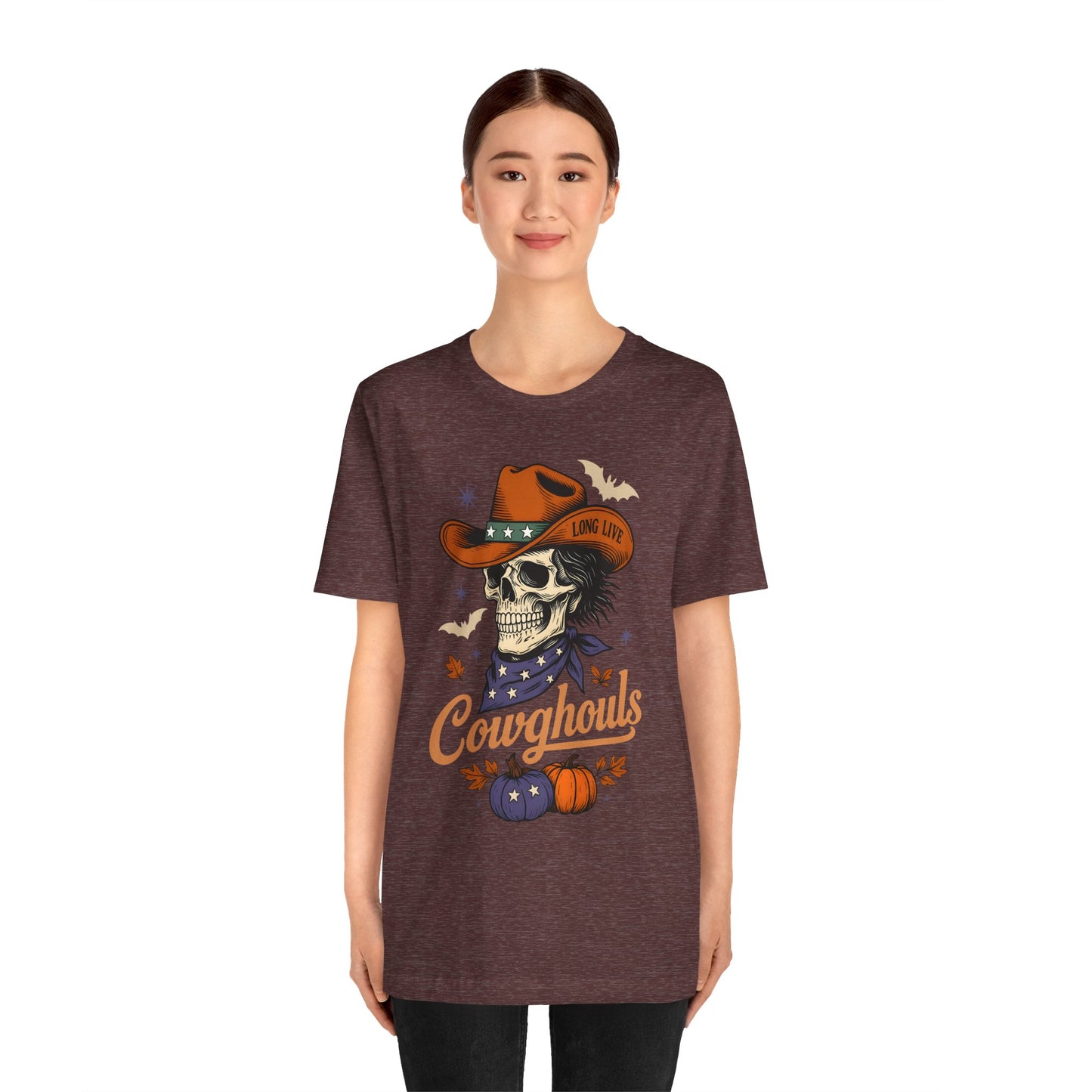 Cowghouls Shirt – Long Live Halloween Skeleton Cowboy Western Ghost Tee