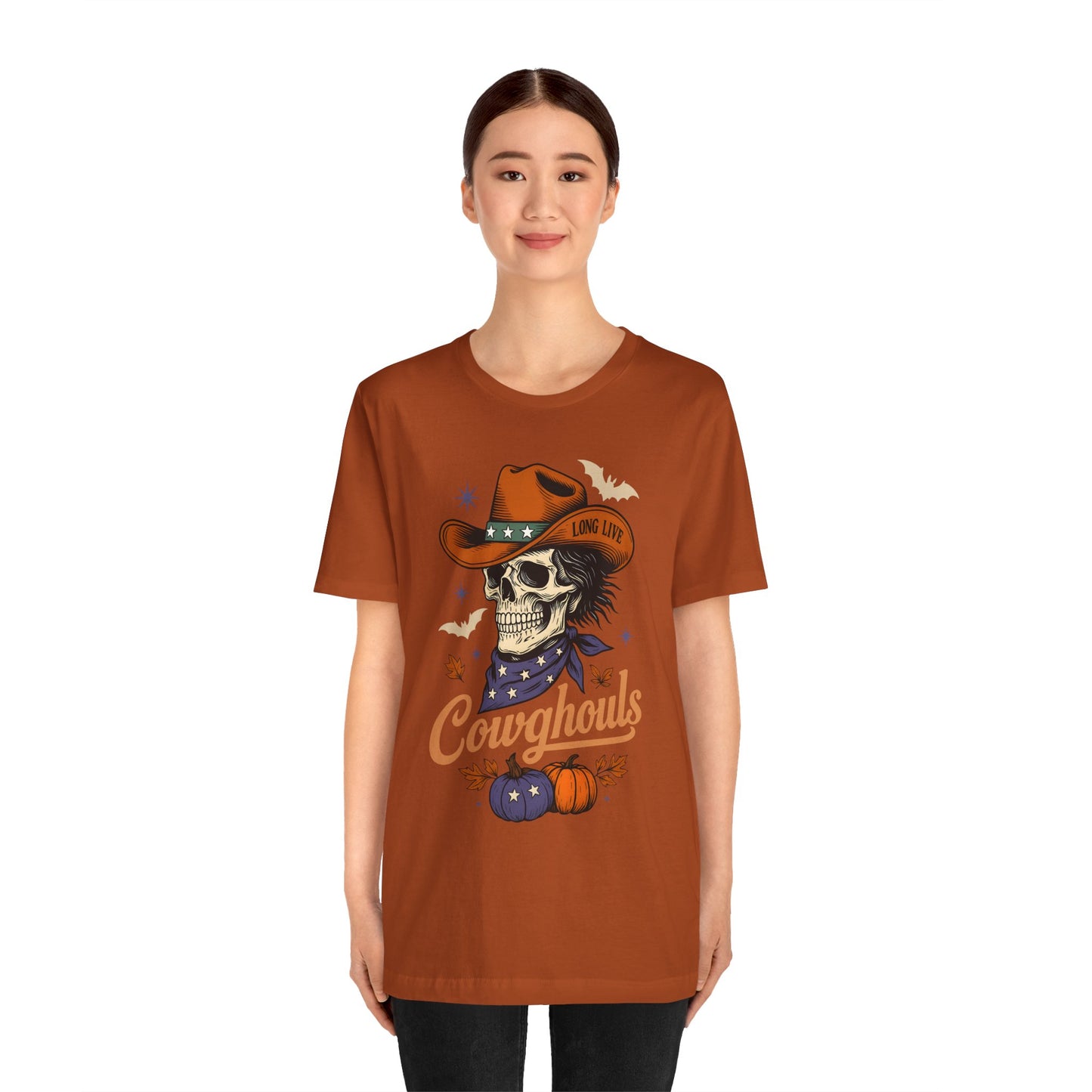 Cowghouls Shirt – Long Live Halloween Skeleton Cowboy Western Ghost Tee