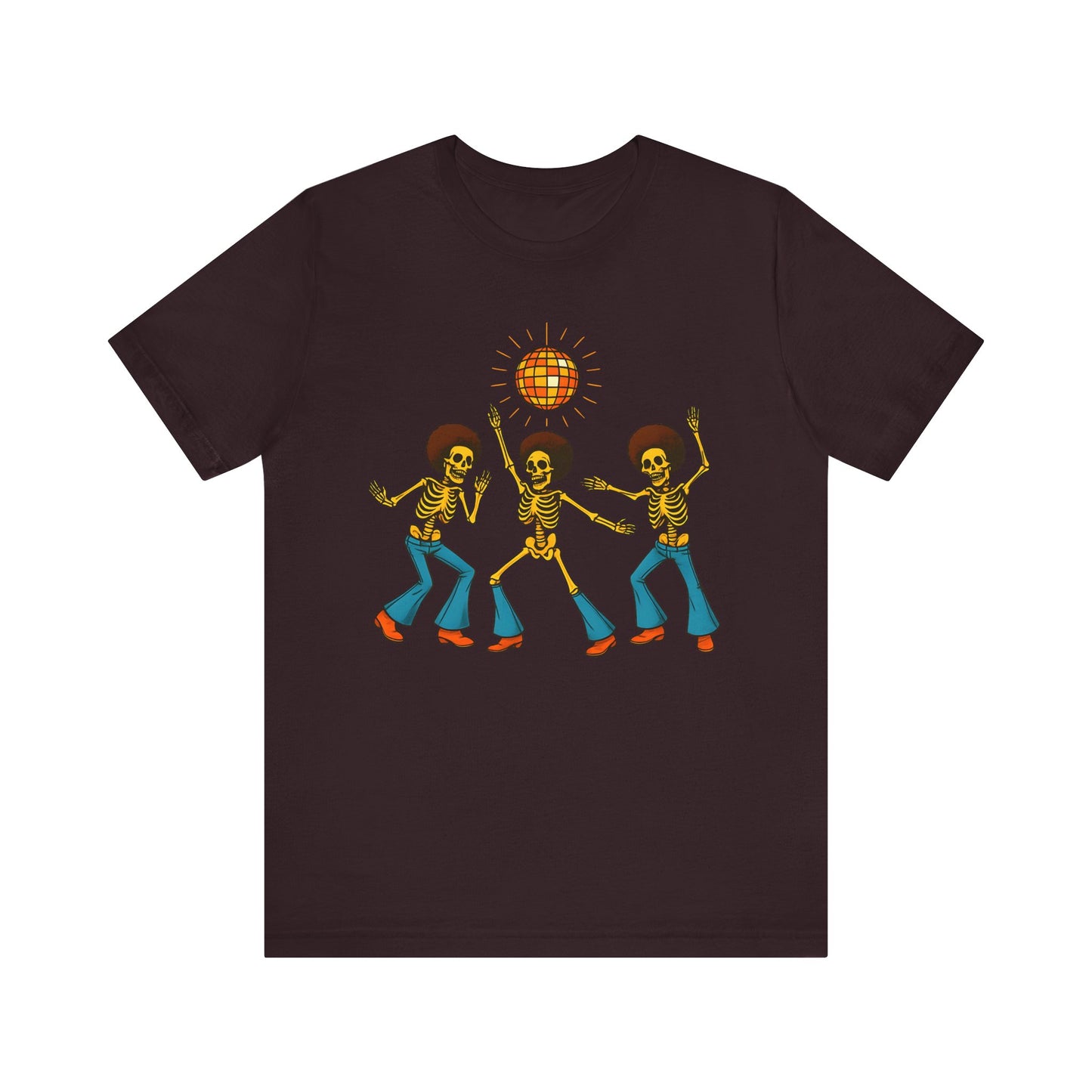 Disco Skeletons Dancing Shirt – Funny Retro 70s Halloween Party Tee