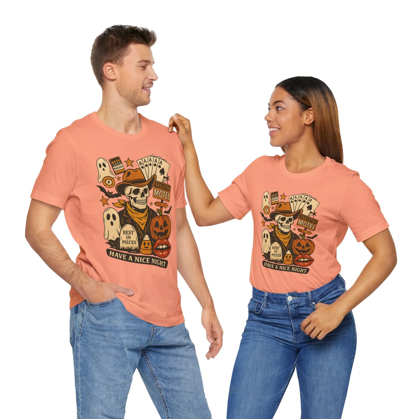 Have A Nice Night Shirt – Spooky Cowboy Skeleton Western Halloween Tee