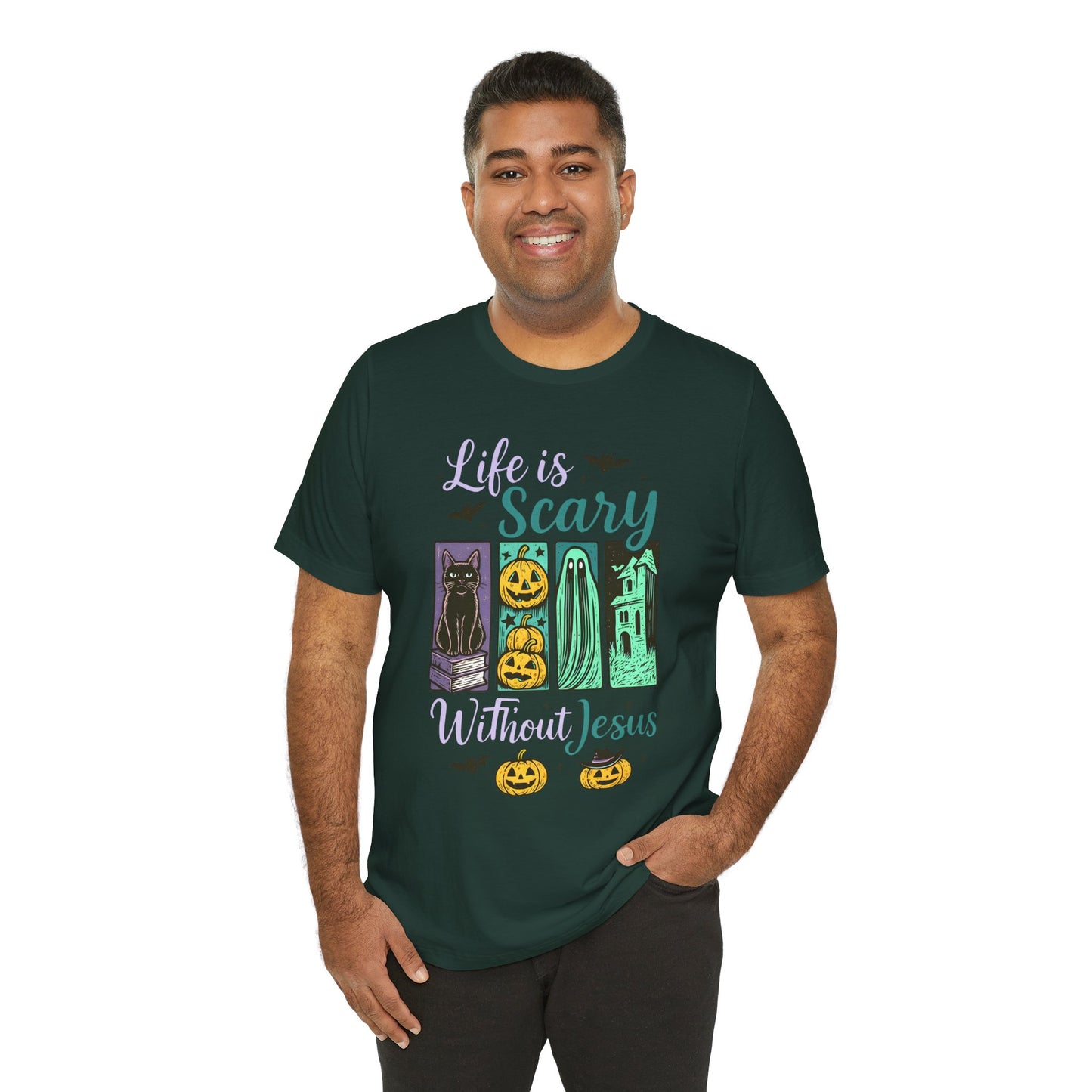 Life Is Scary Without Jesus Shirt – Christian Retro Halloween Faith Tee