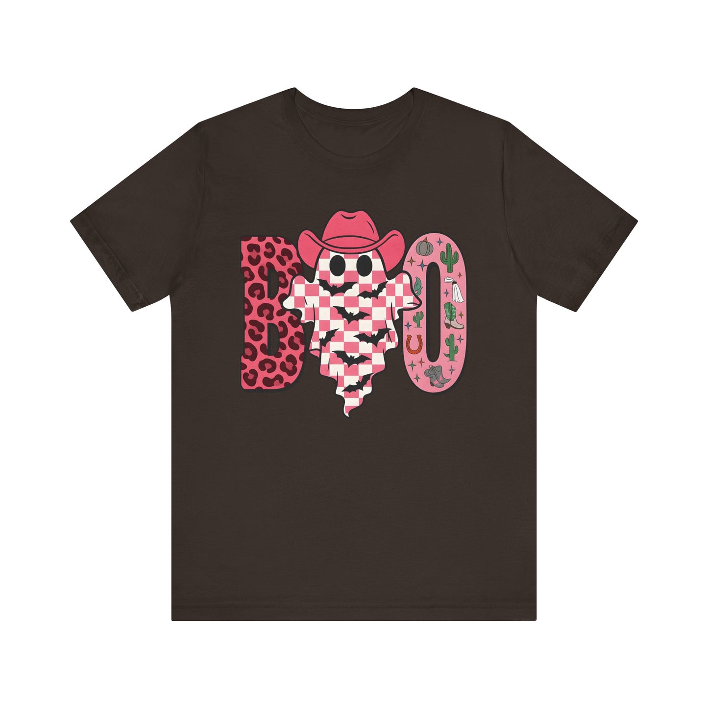 Pink BOO Shirt – Western Ghost Cowgirl Hat Halloween Tee