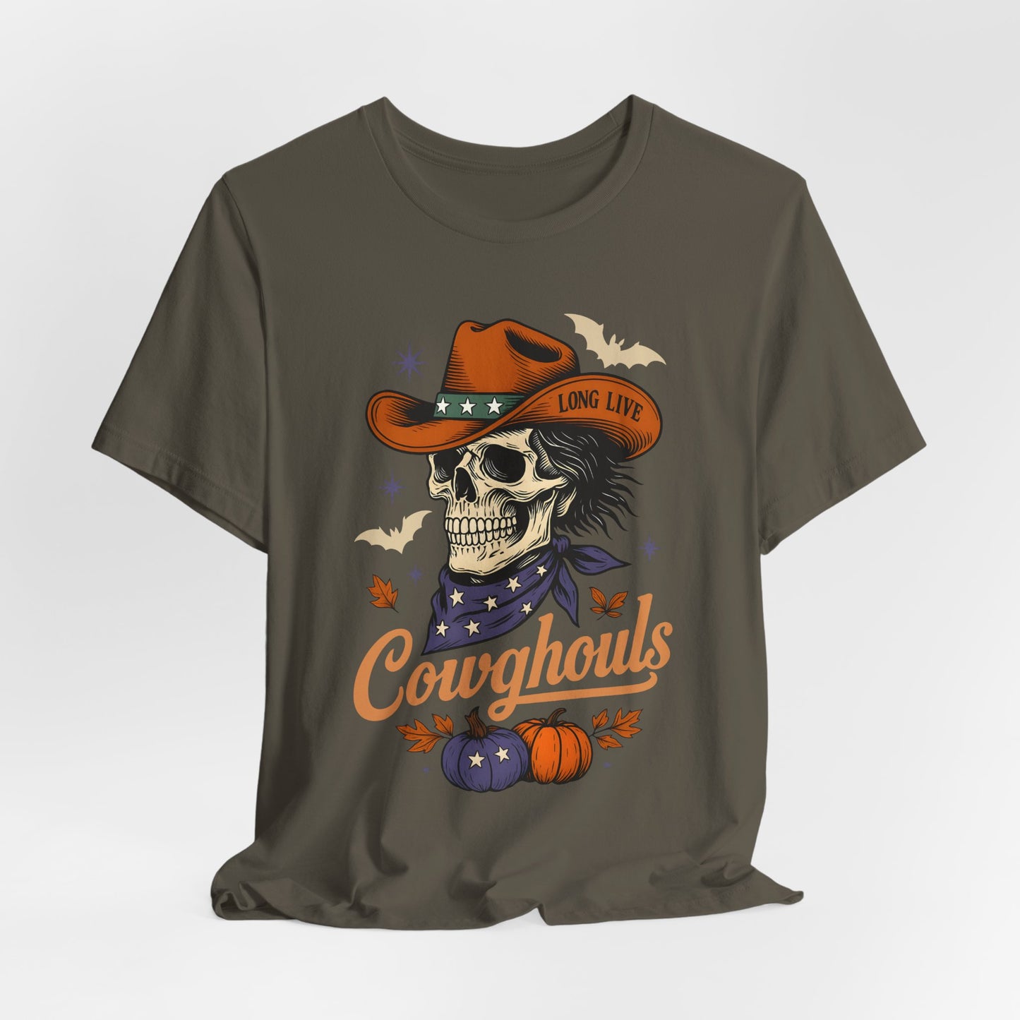 Cowghouls Shirt – Long Live Halloween Skeleton Cowboy Western Ghost Tee