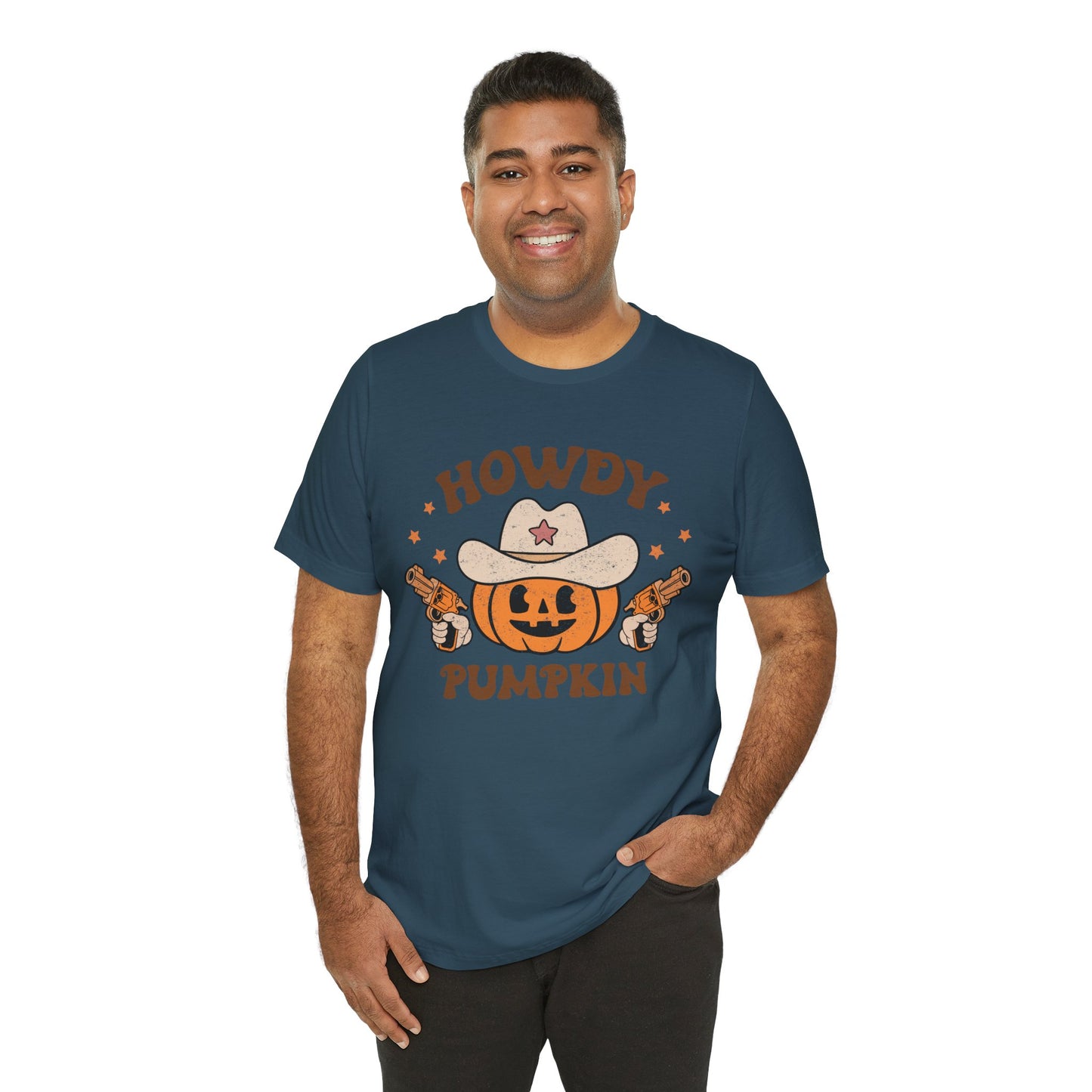 Howdy Pumpkin T-Shirt, Retro Western Cowboy Cowgirl Halloween Tee