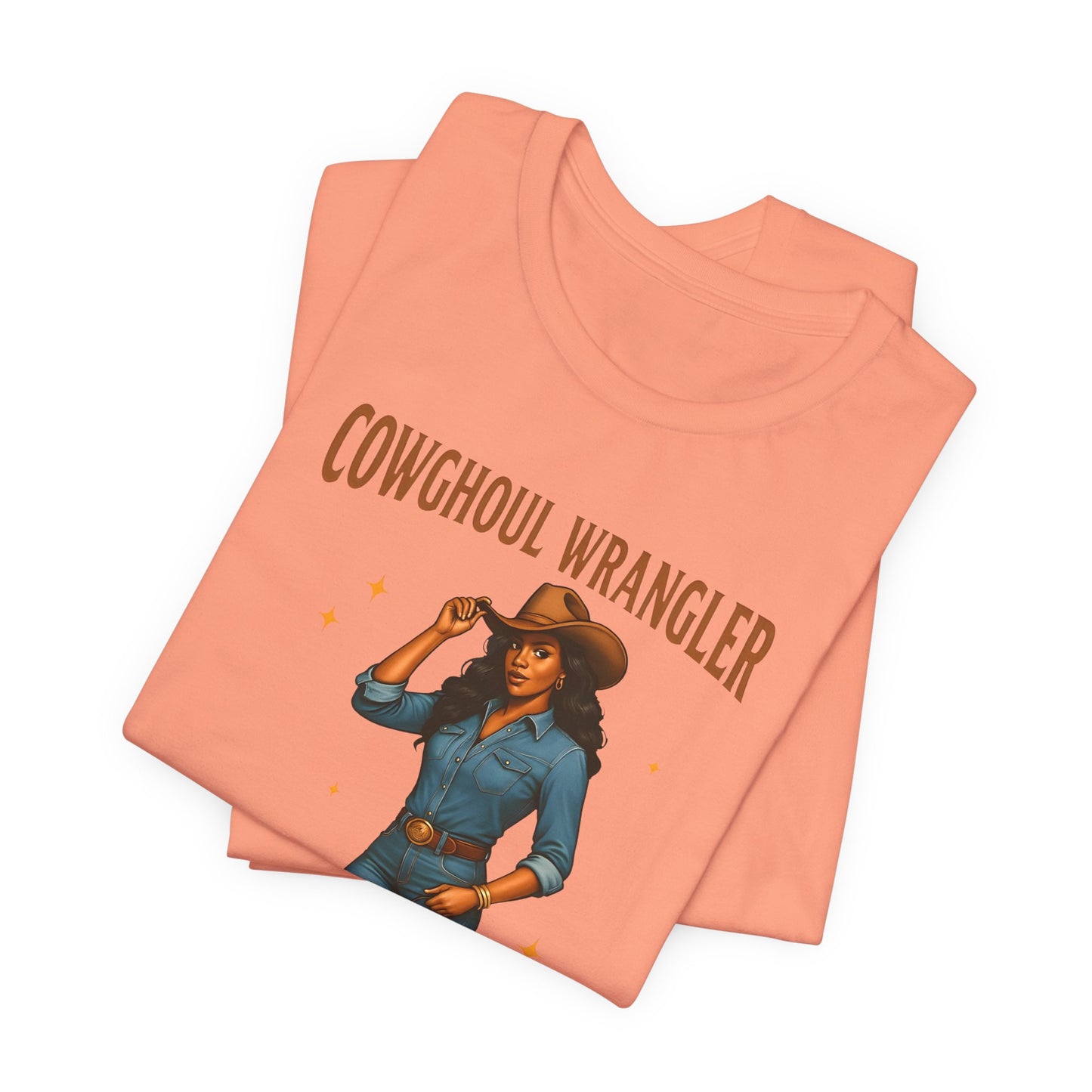 Cowghoul Wrangler Shirt Western Cowgirl Cowboy Ghost Halloween Tee, Spooky Rodeo Fall Outfit