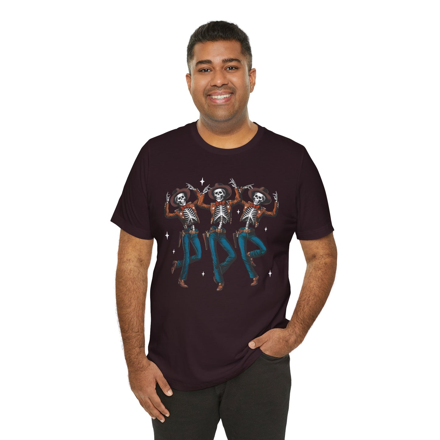 Halloween Western Dancing Skeletons Cowboy Creepy Country T-Shirt