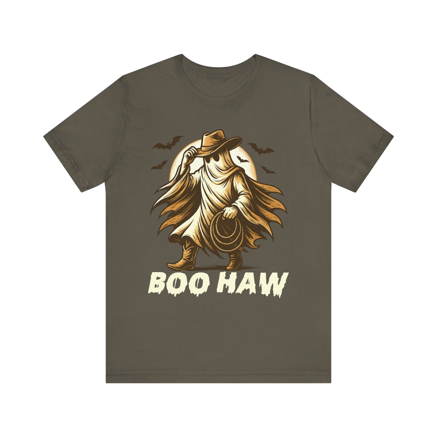 Boo Haw Shirt Ghost Cowboy Western Halloween Tee, Funny Rodeo Spirit Fall Outfit