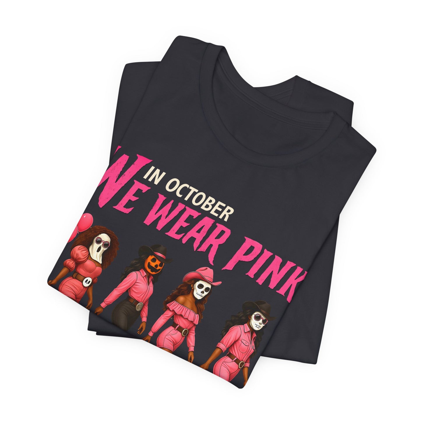 In October We Wear Pink Shirt – Spooky Cowgirl Western Halloween Tee