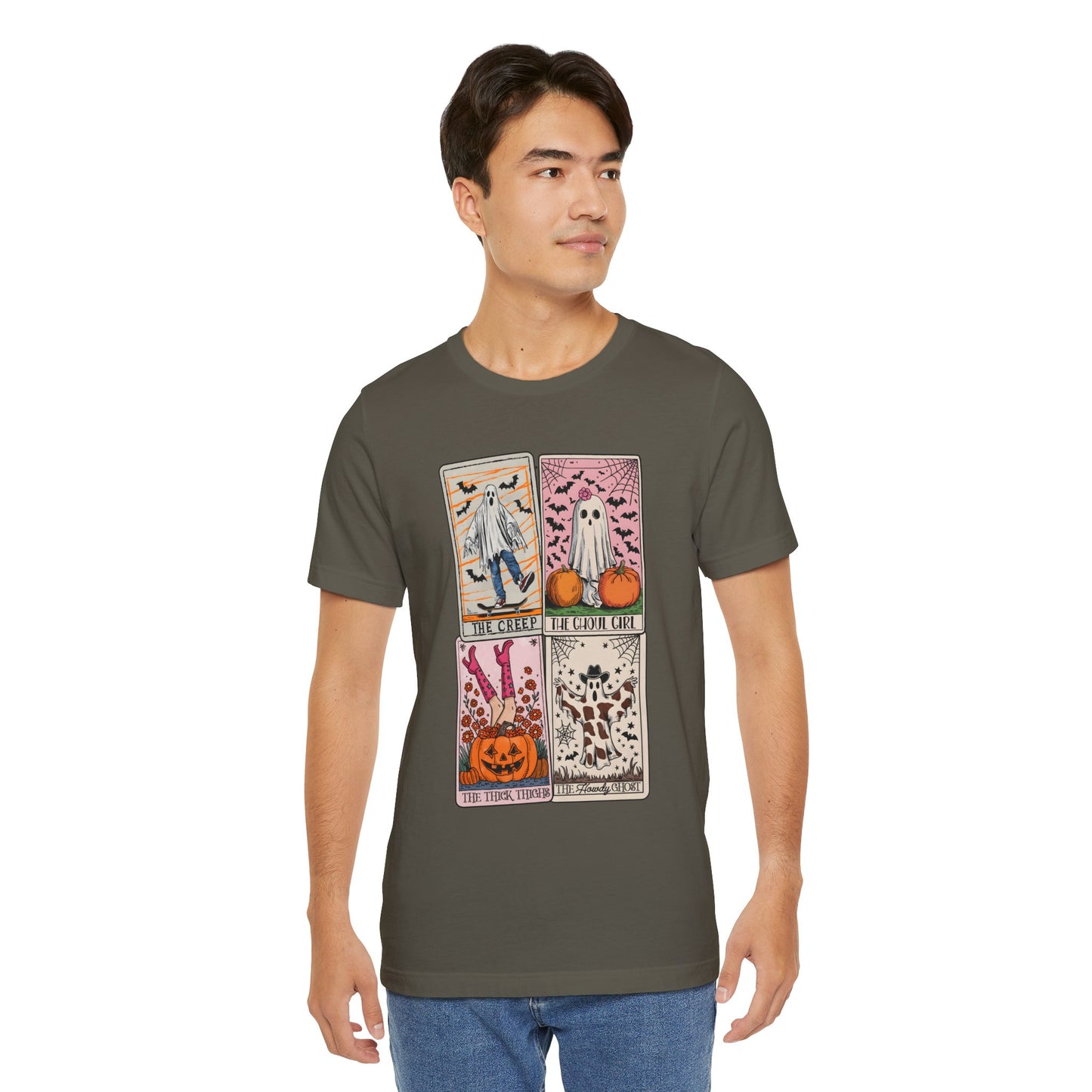 Halloween Tarot Card Ghost Shirt – The Creep, The Ghoul Girl, The Floaty Tee
