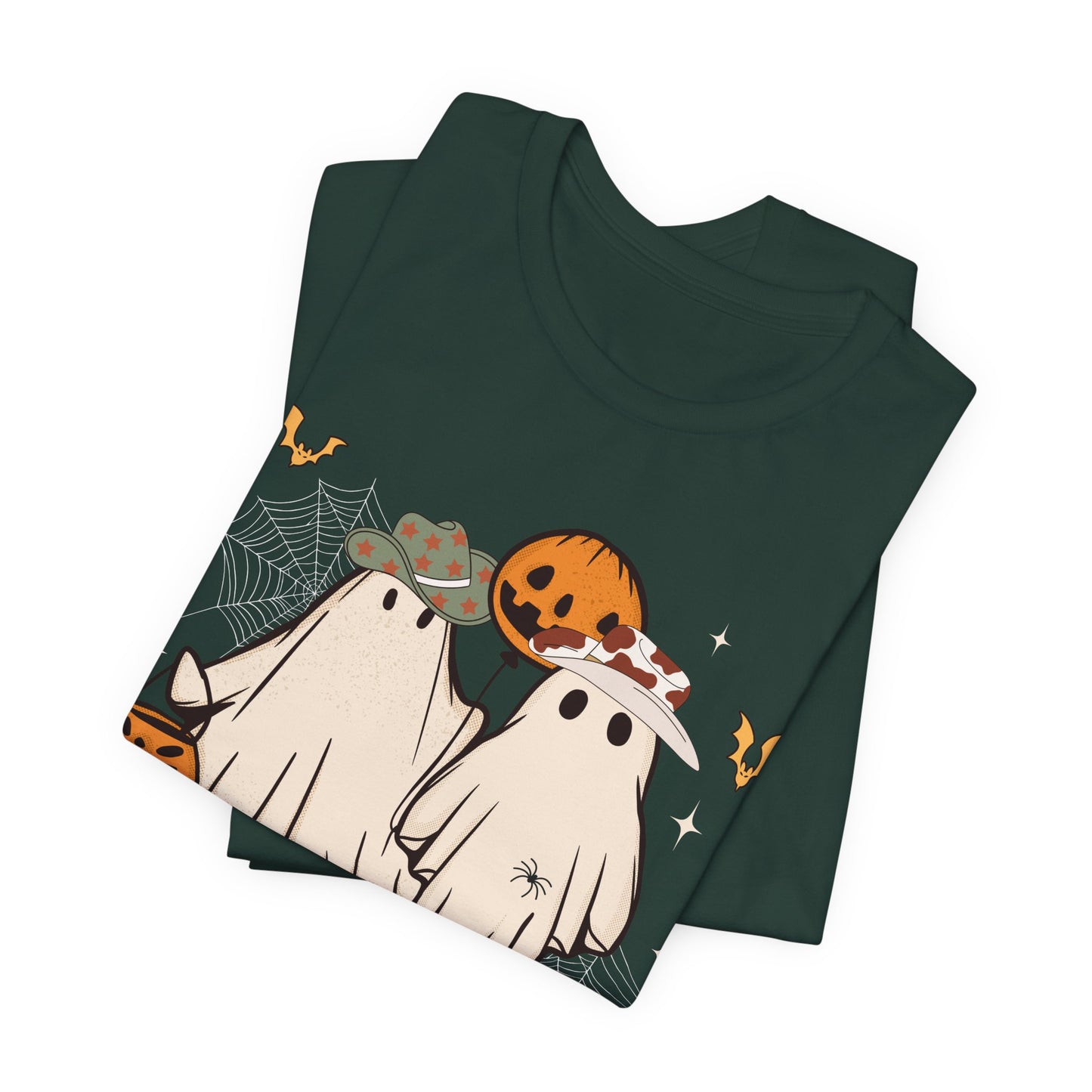 Ghostal Coastal Cowgirl T-Shirt, Western Ghost Halloween Tee, Spooky Cute Rodeo Shirt