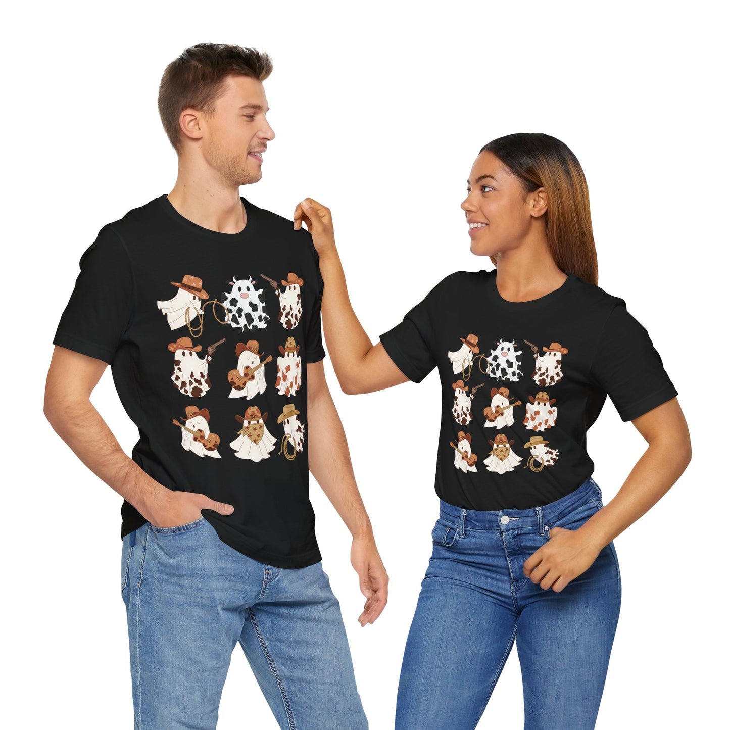 Ghost Cowboy Halloween Western Country Boo Guitar Cowgirl T-Shirt