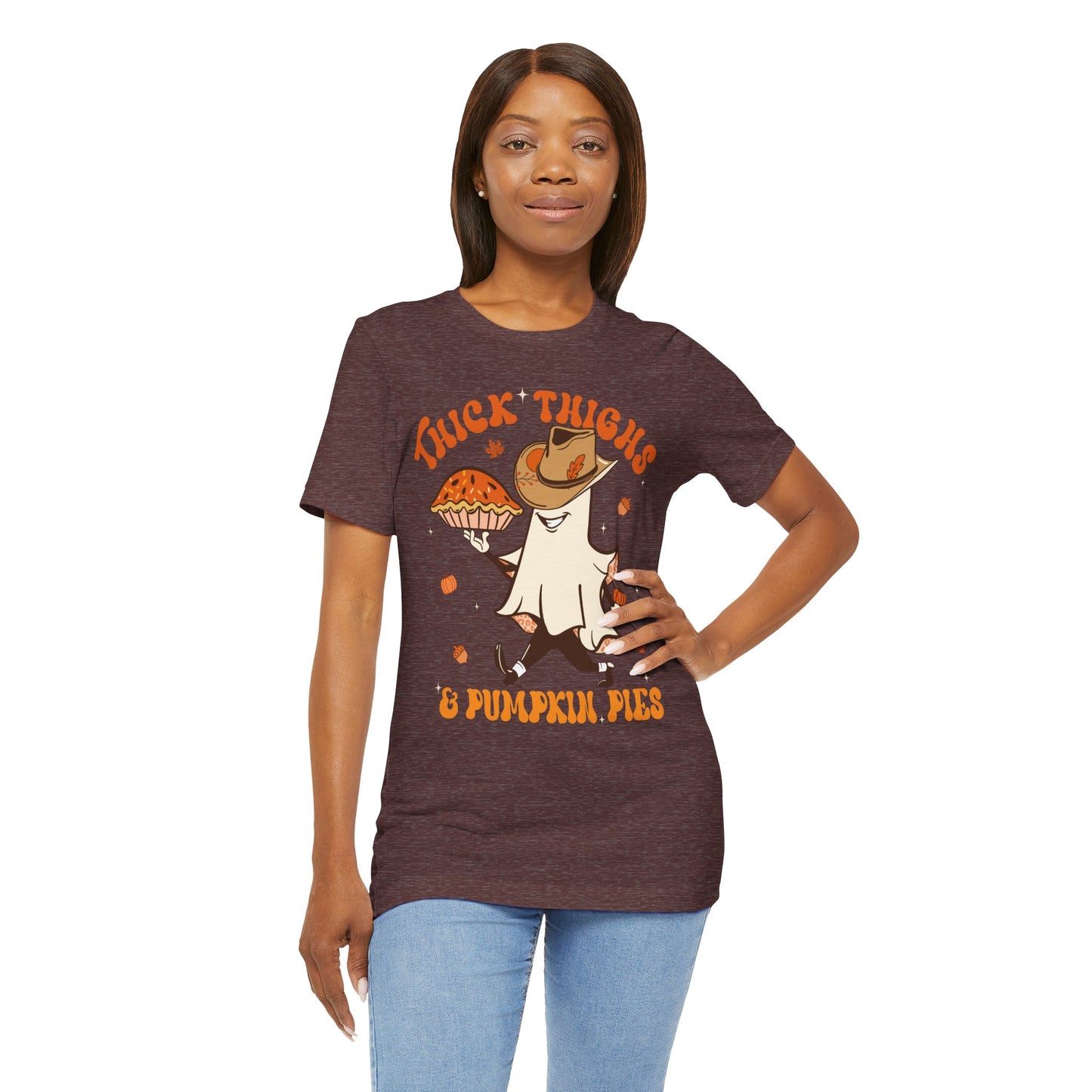 Thick Thighs Pumpkin Pies Shirt – Funny Howdy Ghost Western Halloween Tee