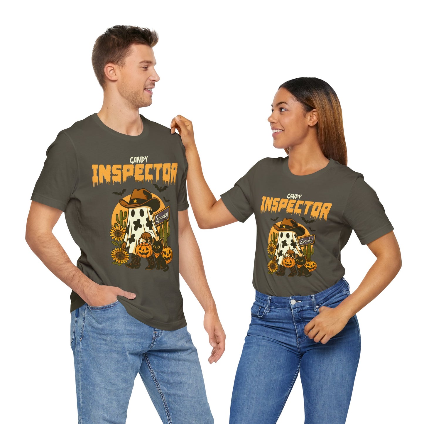 Candy Inspector Shirt – Western Ghost Cowboy Halloween Trick-or-Treat Tee