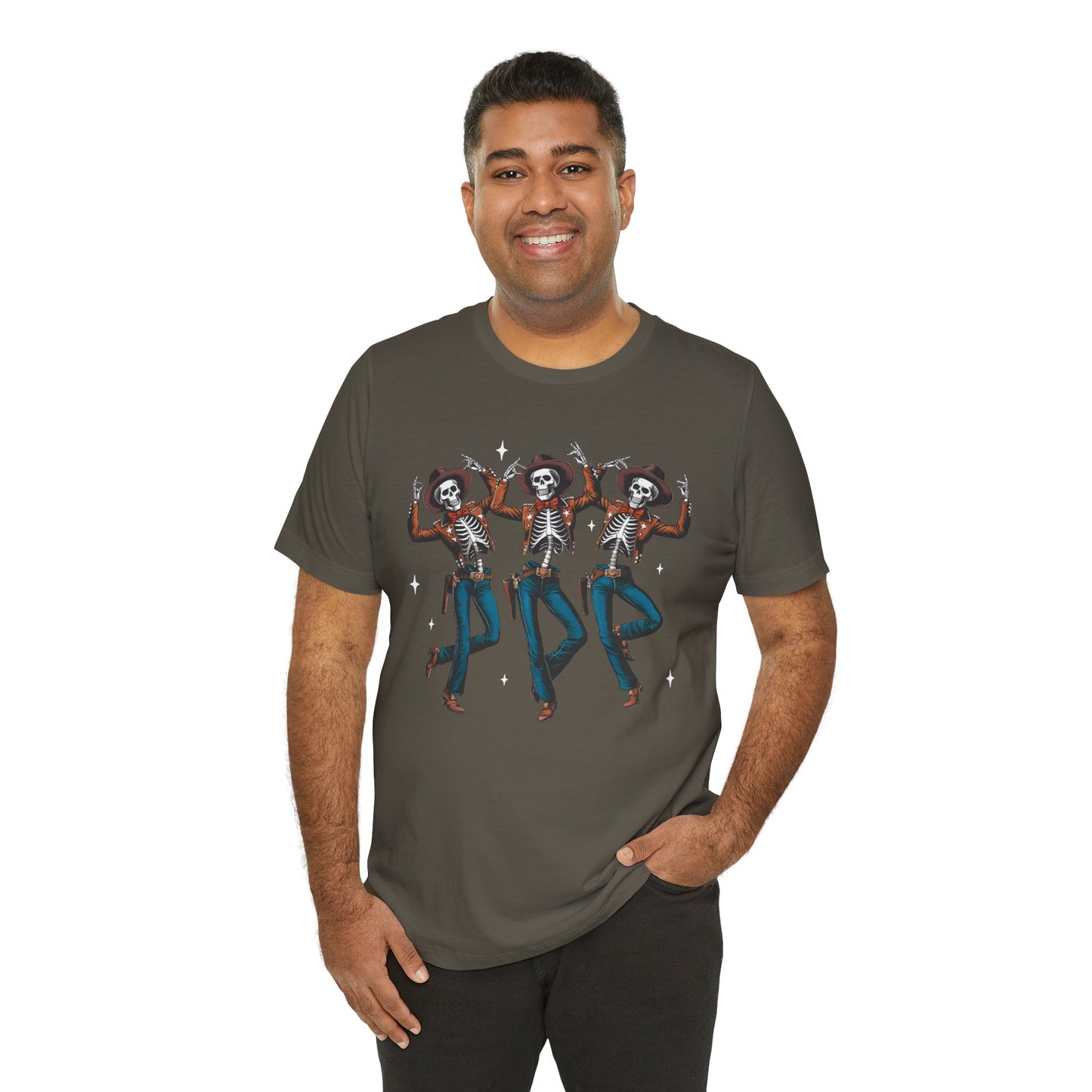 Halloween Western Dancing Skeletons Cowboy Creepy Country T-Shirt