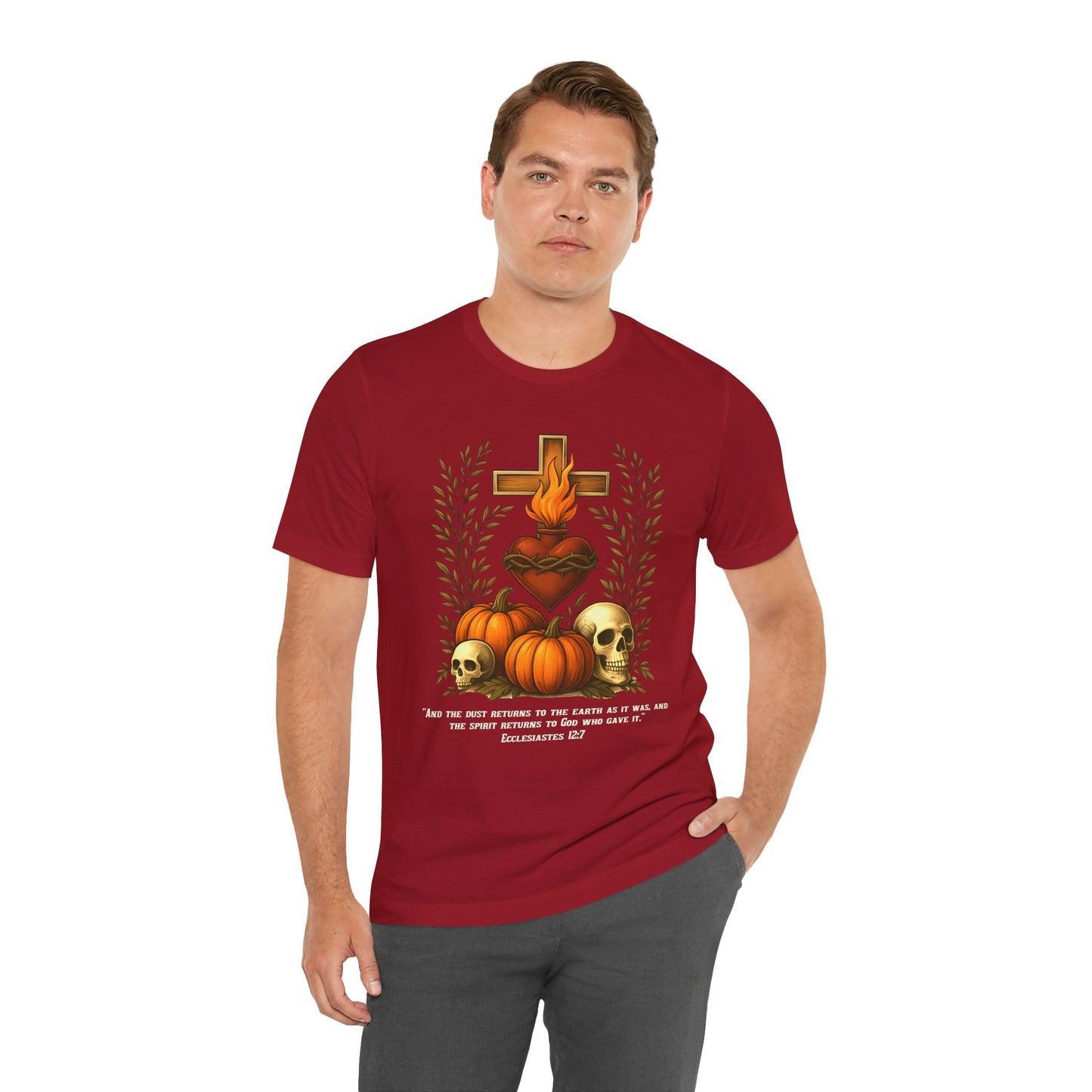 Sacred Heart Halloween Shirt – Jesus Skulls Pumpkins Christian Cross Tee