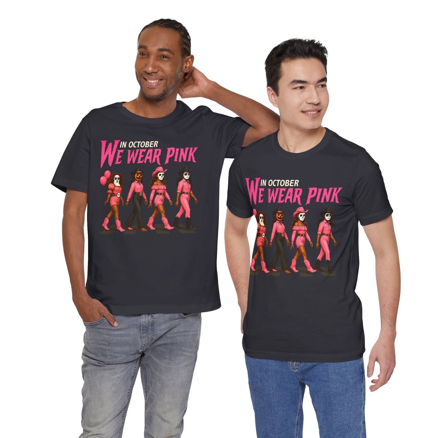 In October We Wear Pink Shirt – Spooky Cowgirl Western Halloween Tee