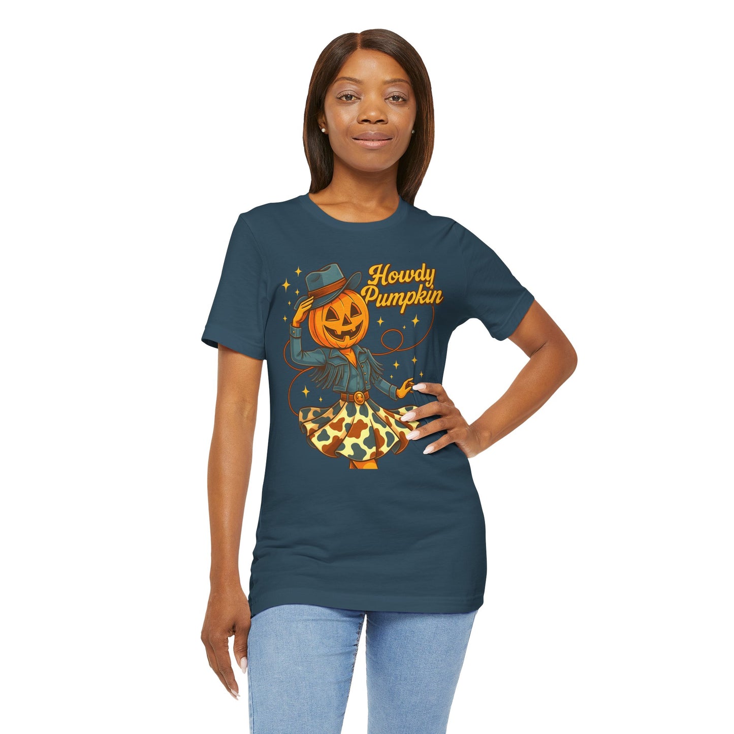 Howdy Pumpkin Shirt Cute Cowgirl Halloween Tee Western Fall Outfit for Women