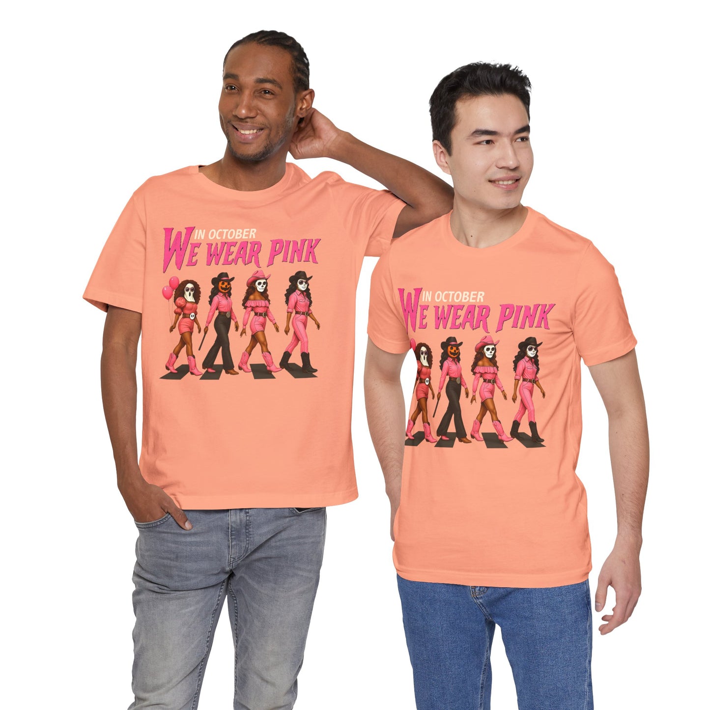 In October We Wear Pink Shirt – Spooky Cowgirl Western Halloween Tee