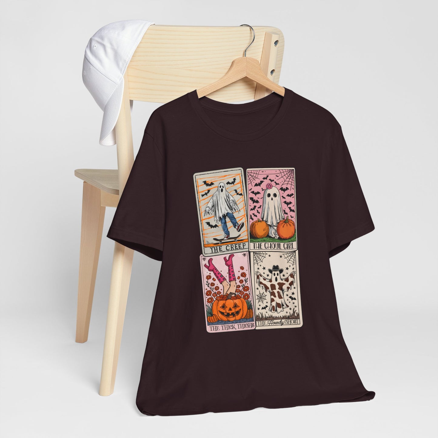 Halloween Tarot Card Ghost Shirt – The Creep, The Ghoul Girl, The Floaty Tee