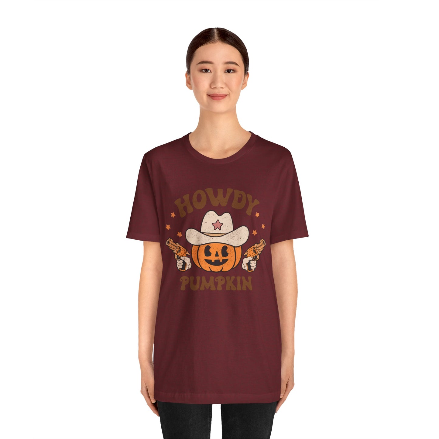 Howdy Pumpkin T-Shirt, Retro Western Cowboy Cowgirl Halloween Tee