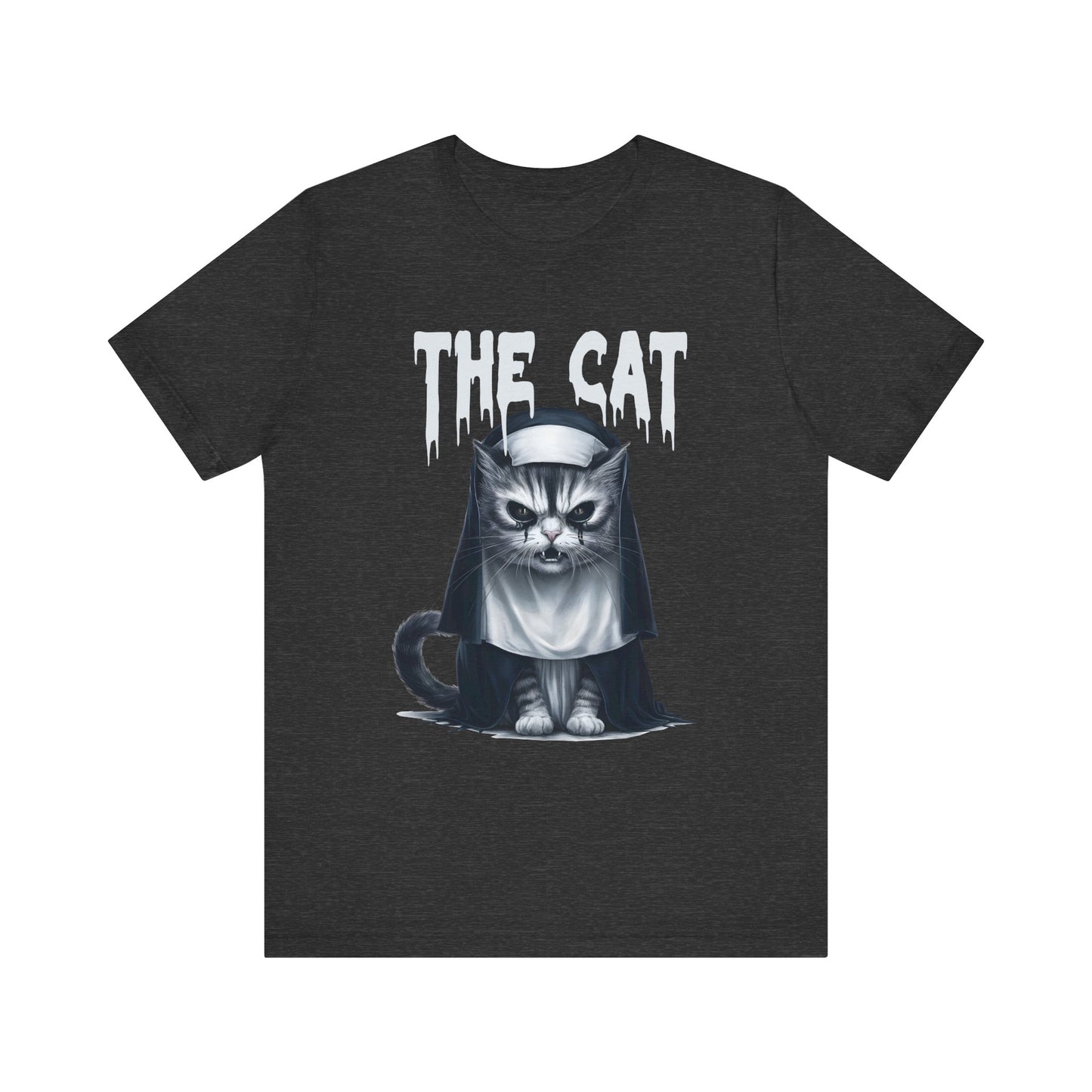 Spooky Cat Nun Halloween Creepy Cat Lovers Spooky Season T-Shirt