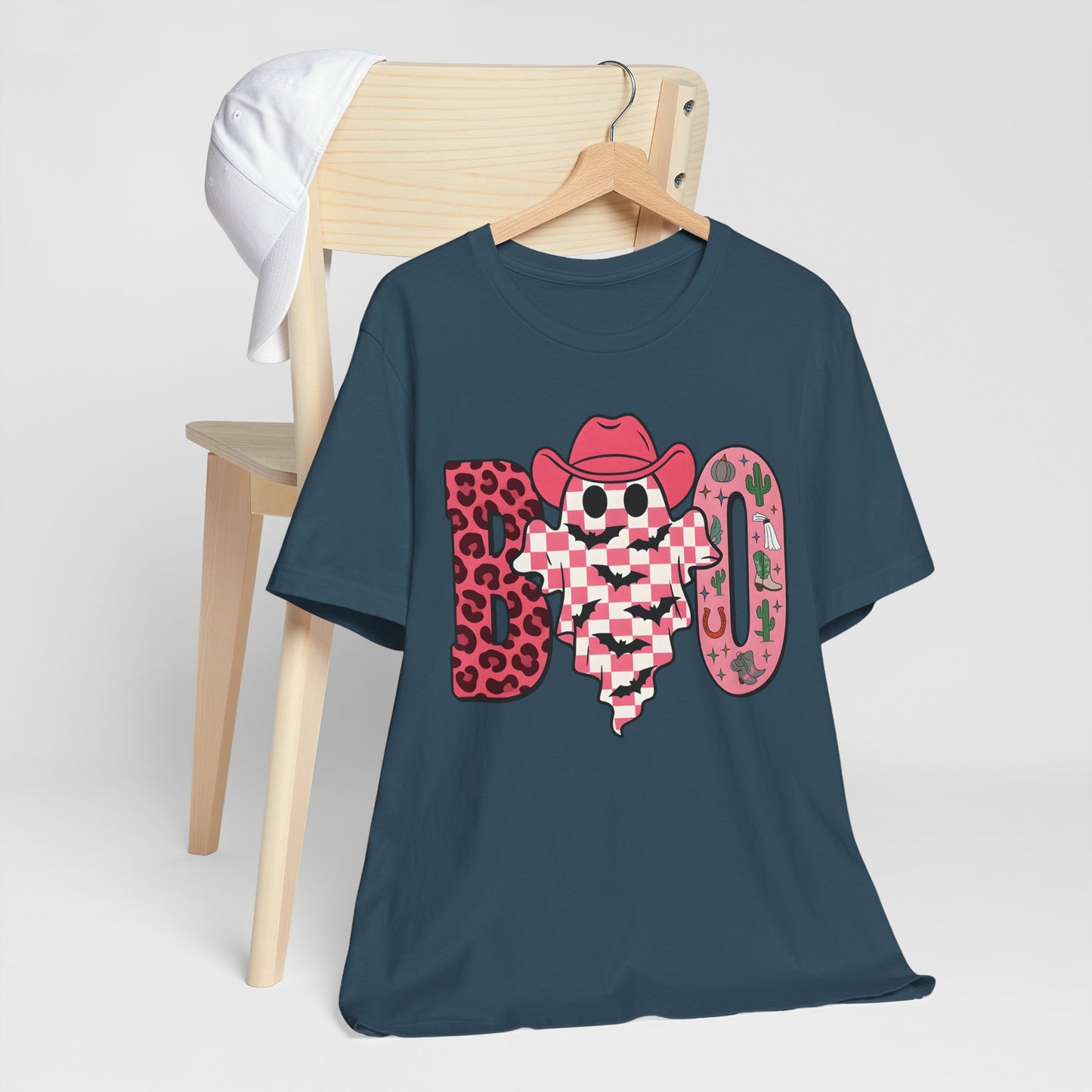 Pink BOO Shirt – Western Ghost Cowgirl Hat Halloween Tee